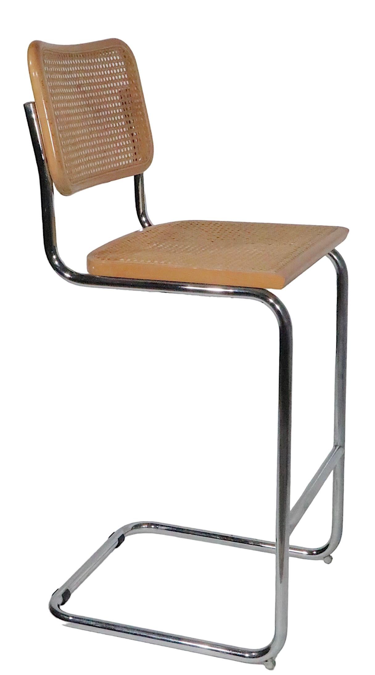 Bauhaus Marcel Breuer Bar Height Cesca Stool Made in Italy, circa 1970s