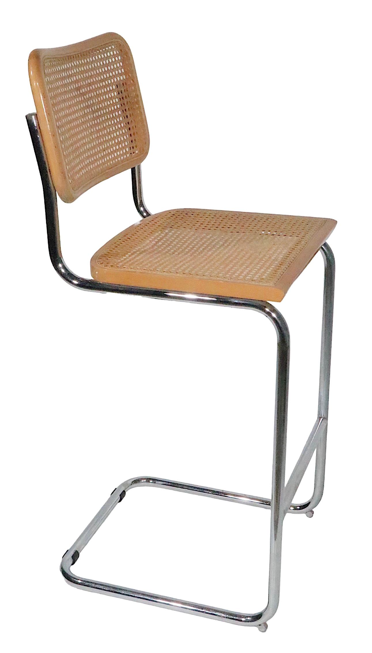 Marcel Breuer Bar Height Cesca Stool Made in Italy, circa 1970s  In Good Condition In New York, NY