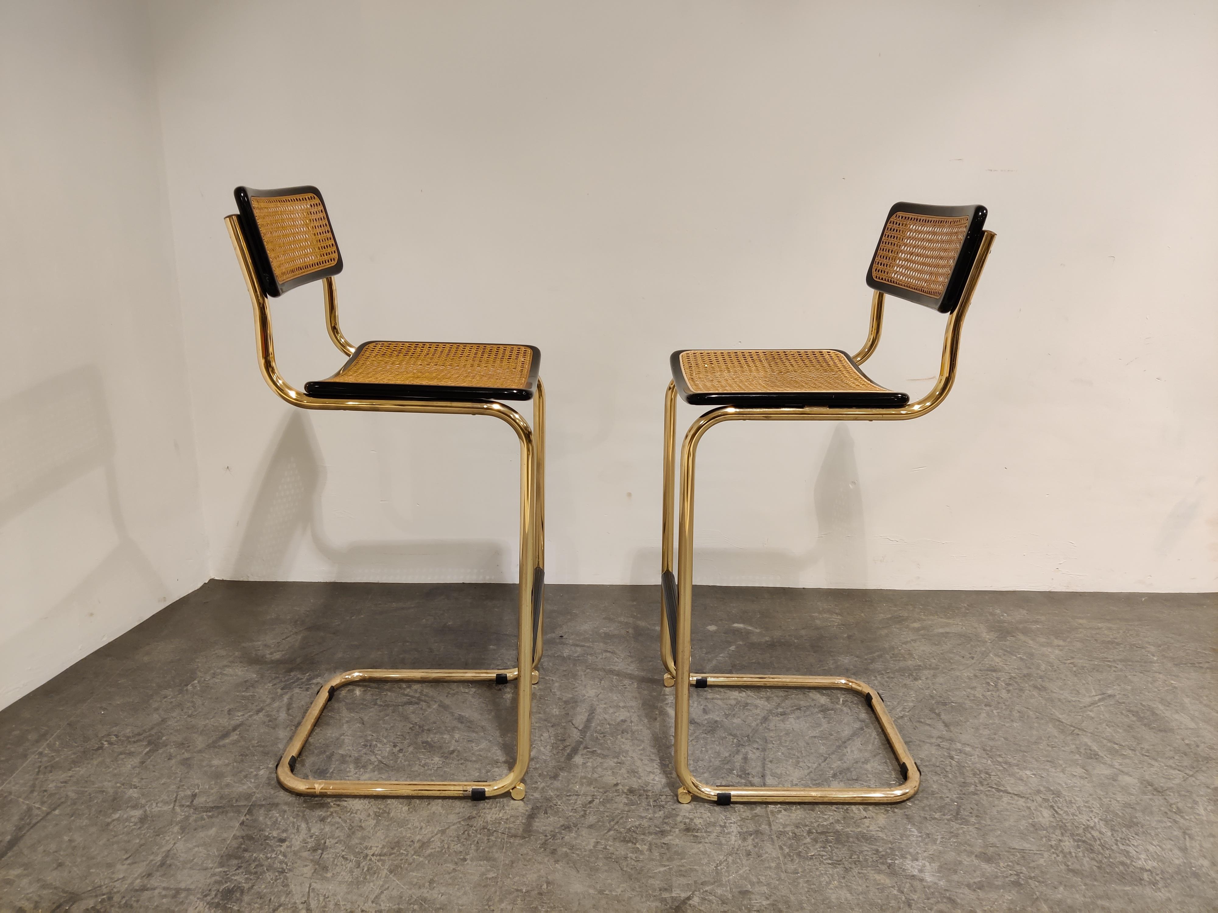 Marcel Breuer Bar Stools by Cidue, Set of 2, 1970s In Good Condition In HEVERLEE, BE
