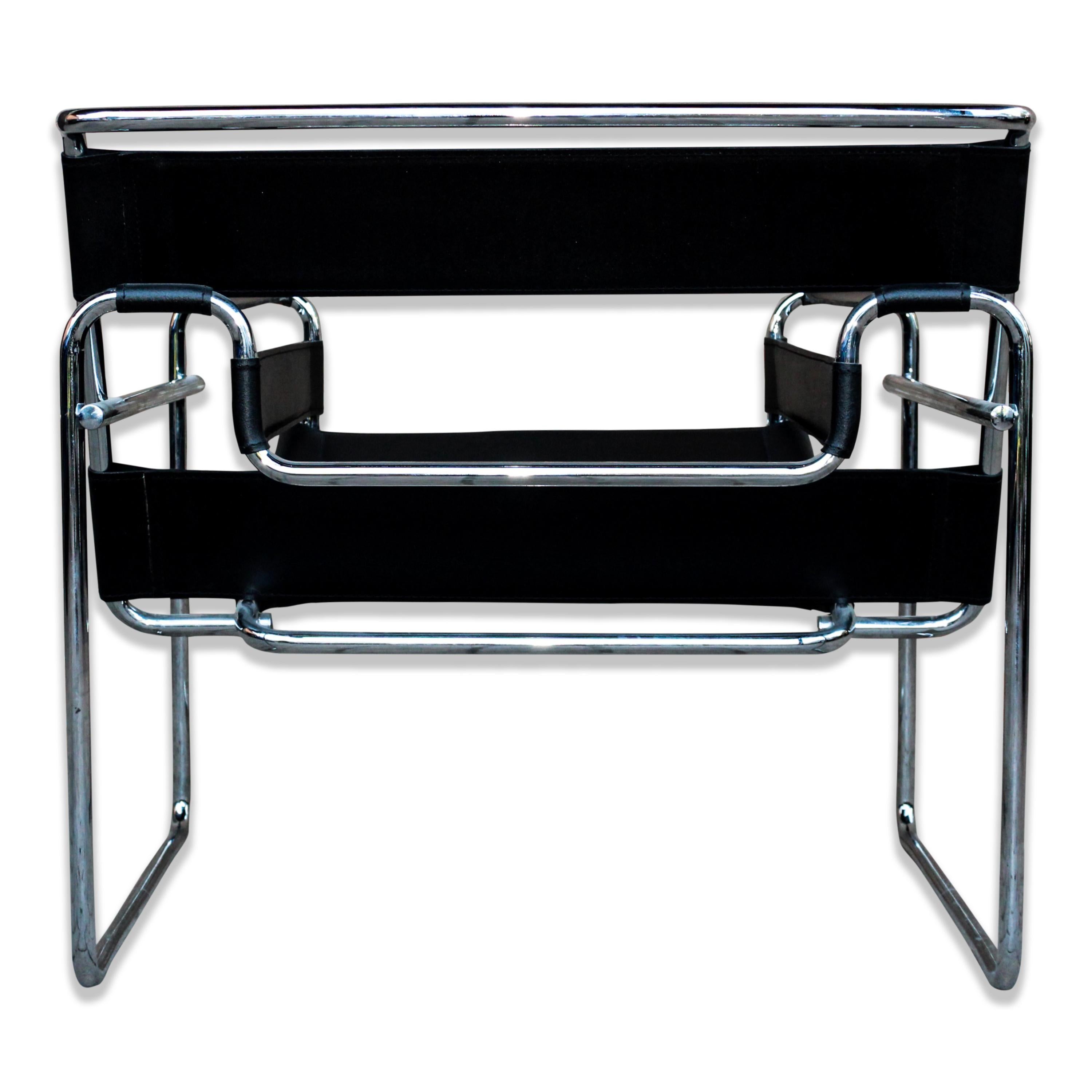 Marcel Breuer Bauhaus Black Model B3 Wassily Armchair for Gavina, 1969, Set of 4 en vente 11