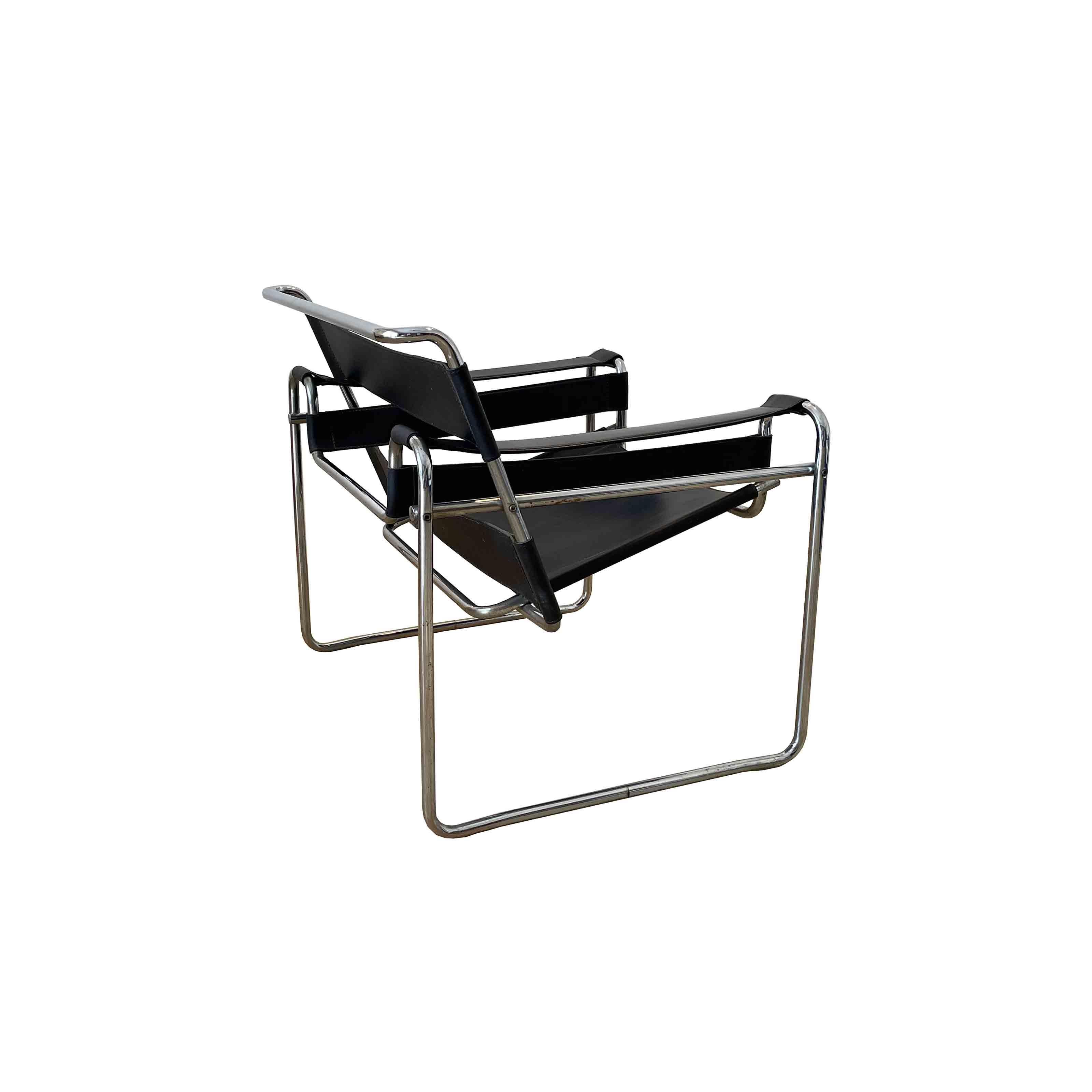 Mid-20th Century Marcel Breuer Bauhaus Black Model B3 Wassily Armchair for Gavina, 1969, Set of 6 For Sale