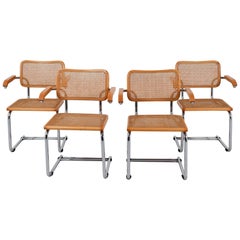 Marcel Breuer Bauhaus "Cesca" Armchairs, Manufactured in Italy