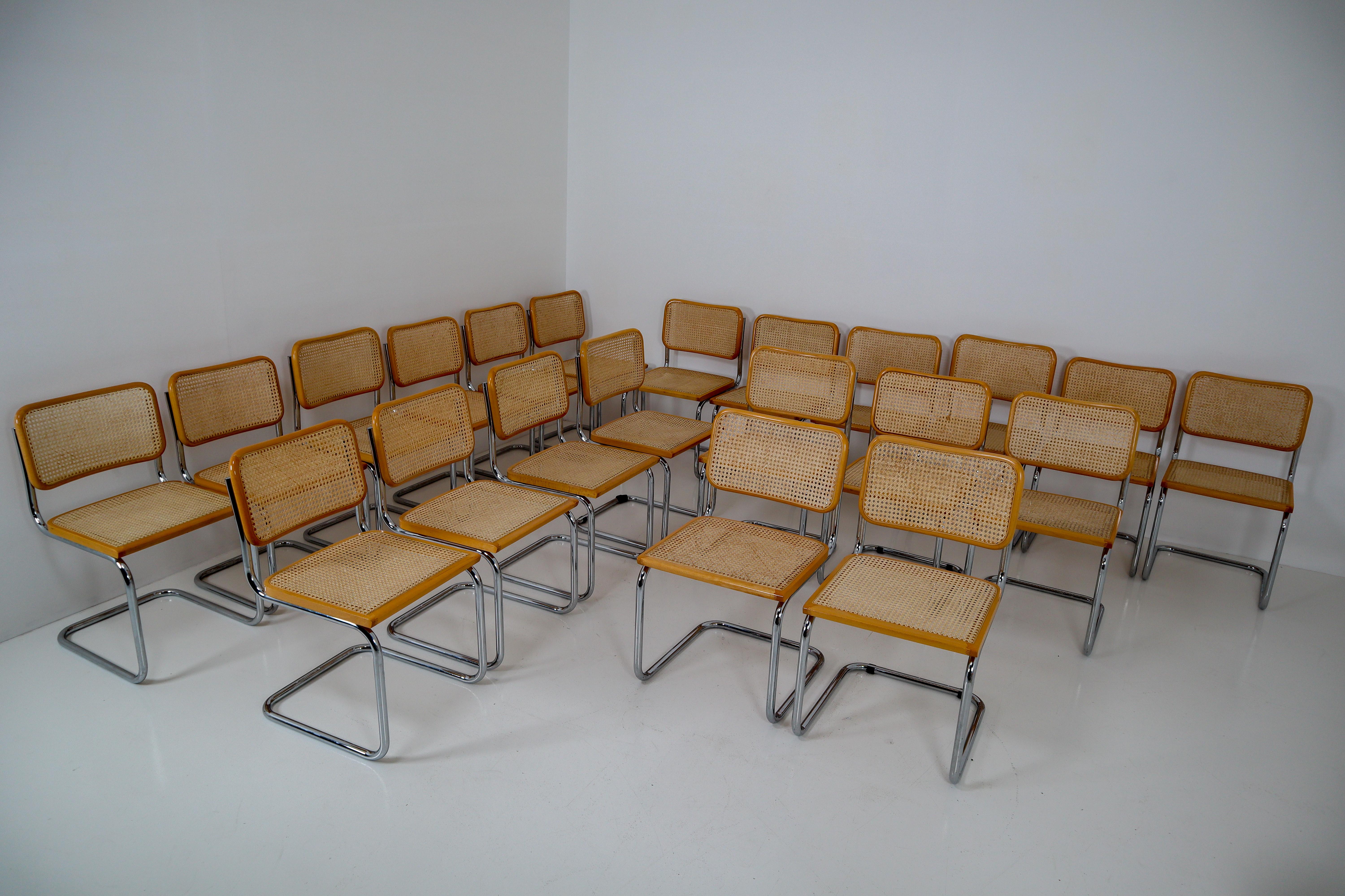 Marcel Breuer Bauhaus Cesca Dining Room Chairs, 1970s, Set of 24 4