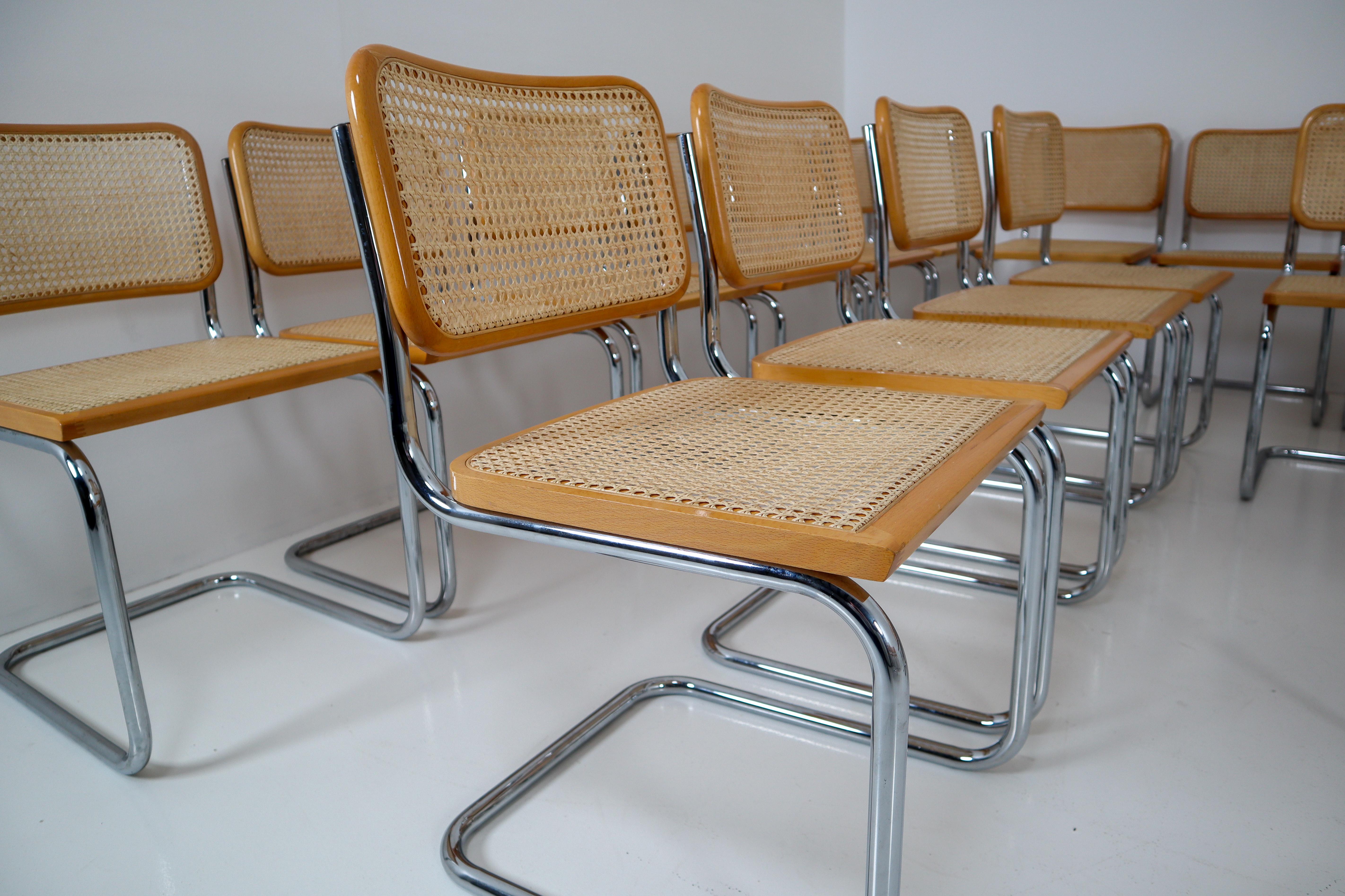 Marcel Breuer Bauhaus Cesca Dining Room Chairs, 1970s, Set of 24 5