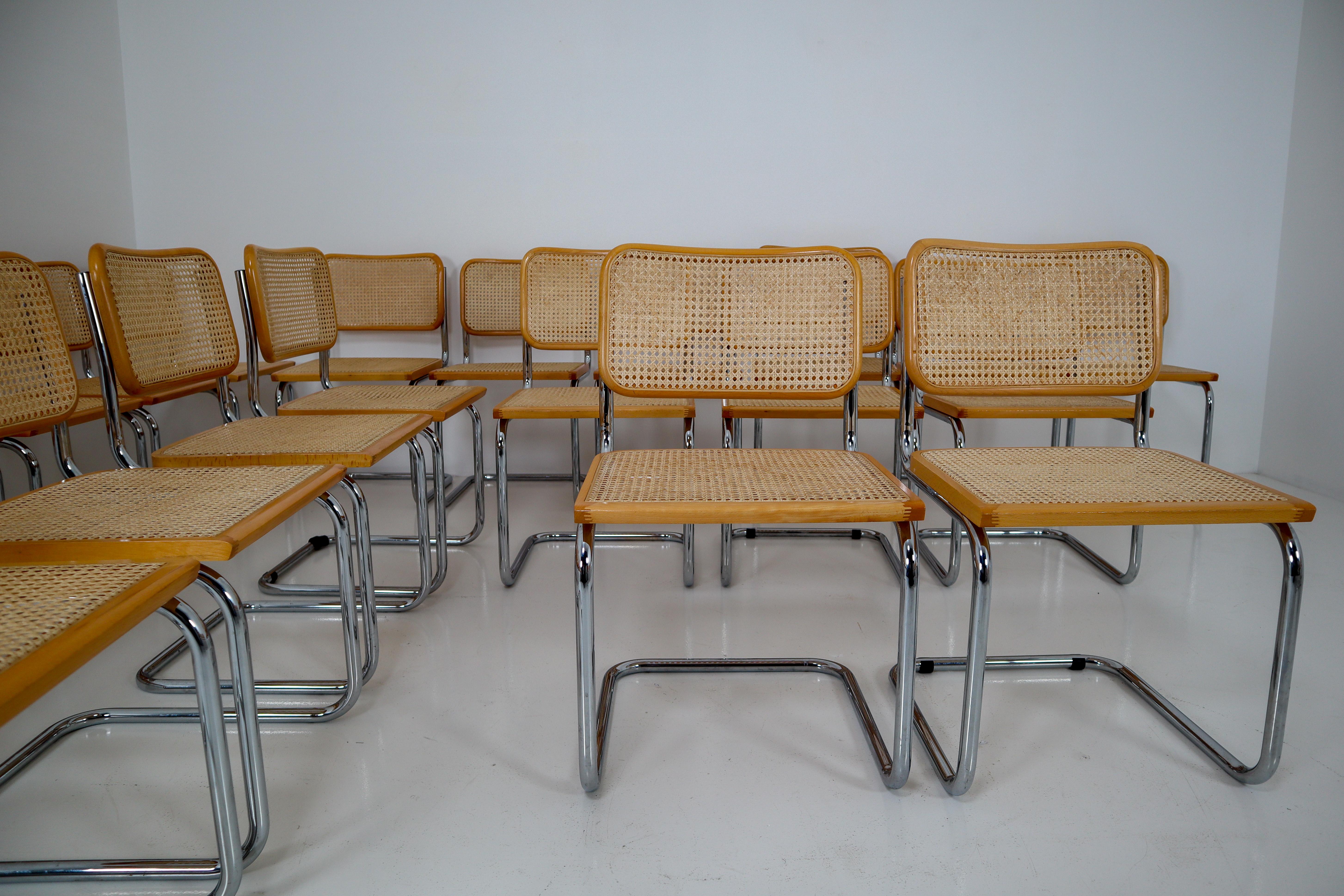 Marcel Breuer Bauhaus Cesca Dining Room Chairs, 1970s, Set of 24 6