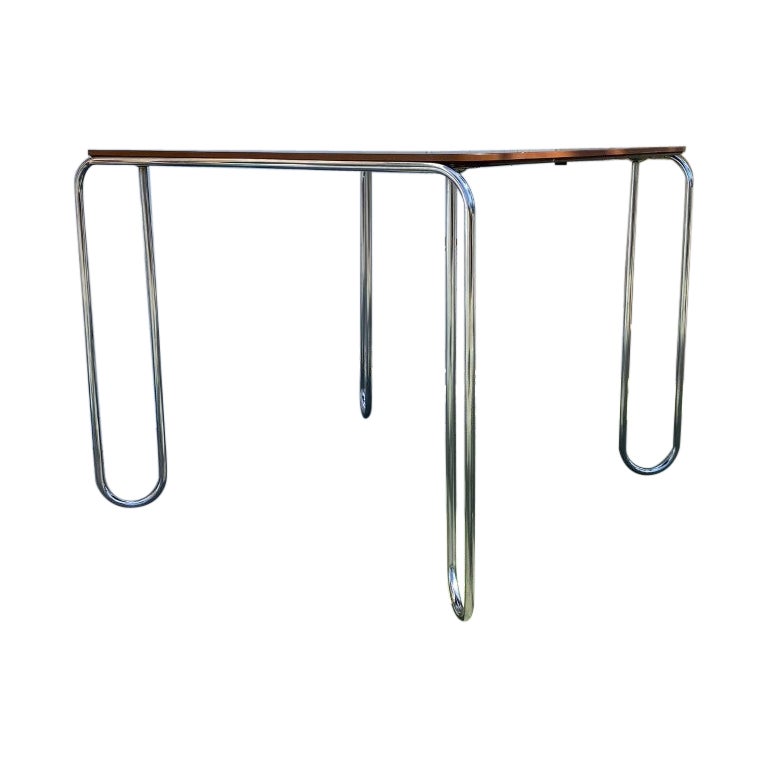 Table de salle à manger Bauhaus en acier tubulaire Marcel Breuer, Allemagne, années 1960