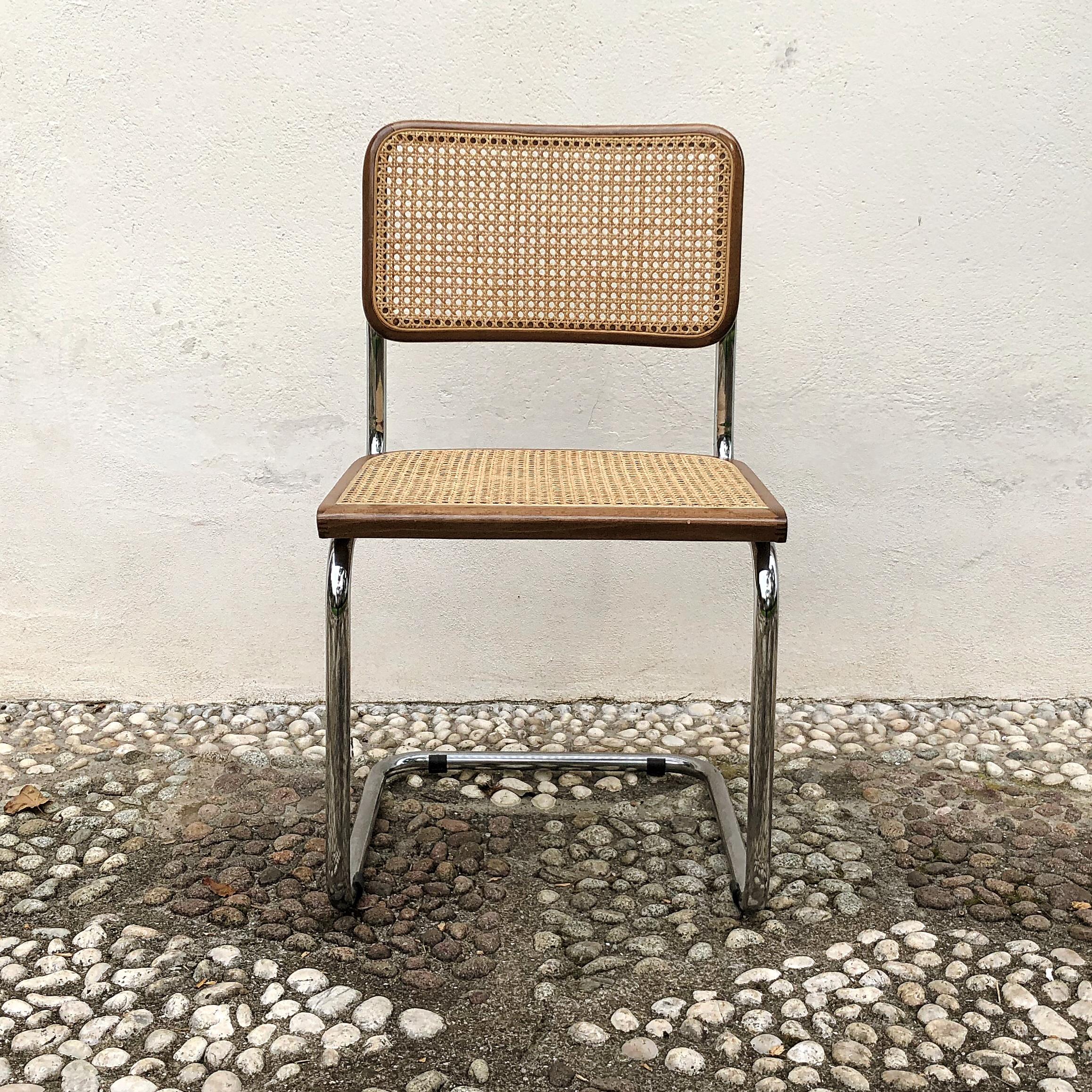Marcel Breuer Bauhaus Wien Straw B32 Cesca Dining Room Chairs, 1970s, Set of 6 For Sale 6