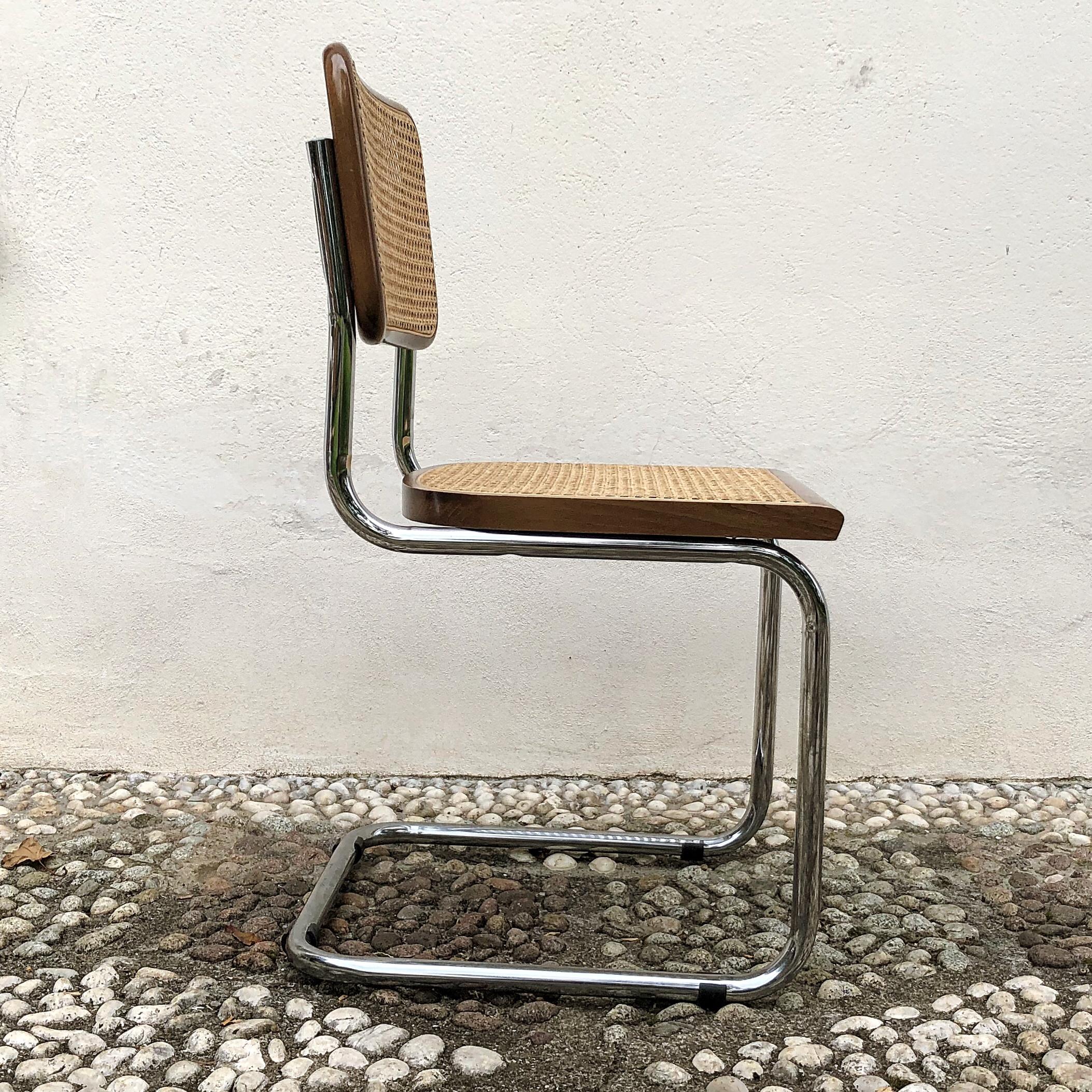 Marcel Breuer Bauhaus Wien Straw B32 Cesca Dining Room Chairs, 1970s, Set of 6 For Sale 7