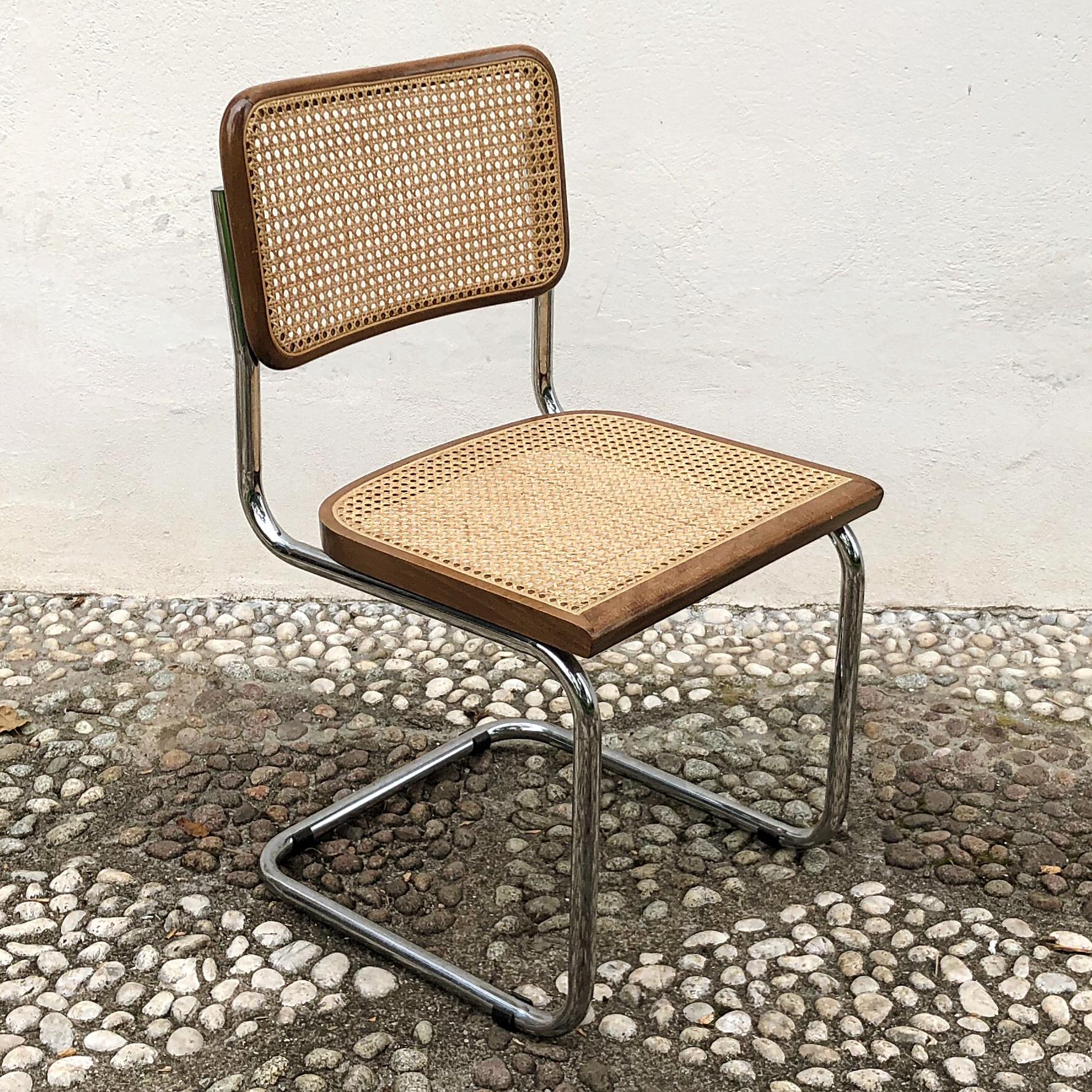 Marcel Breuer Bauhaus Wien Straw B32 Cesca Dining Room Chairs, 1970s, Set of 6 For Sale 8