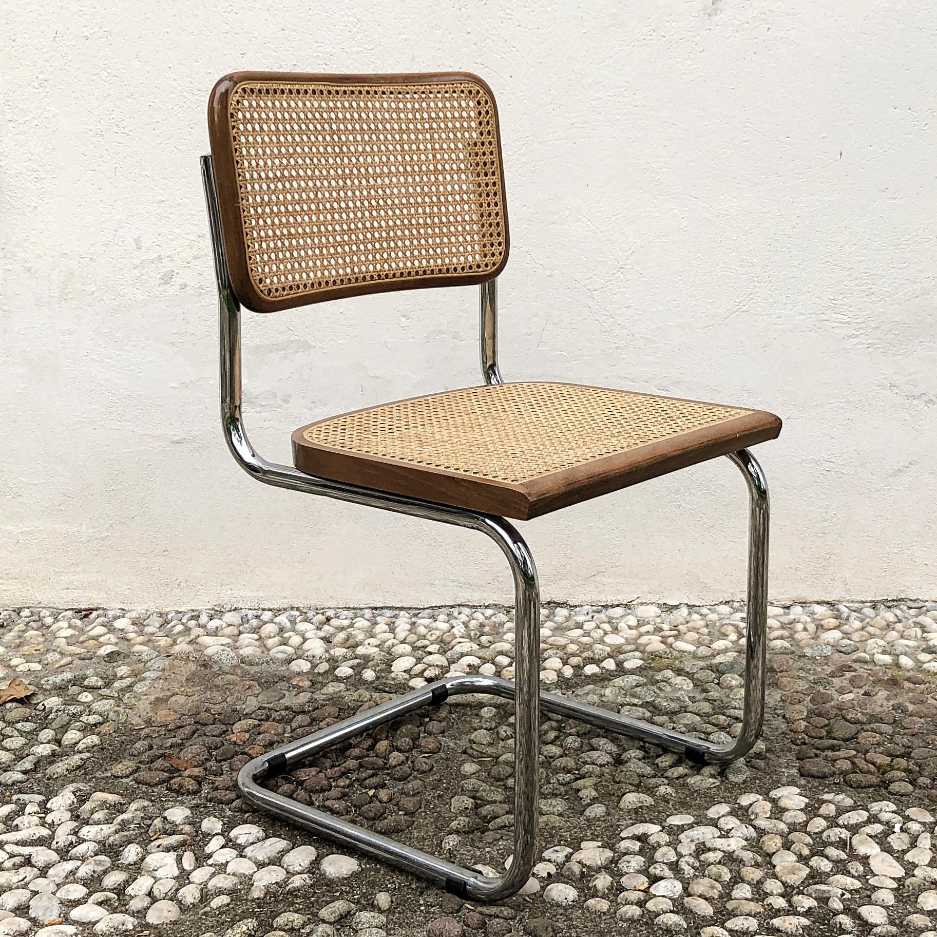 Marcel Breuer Bauhaus Wien Straw B32 Cesca Dining Room Chairs, 1970s, Set of 6 For Sale 9