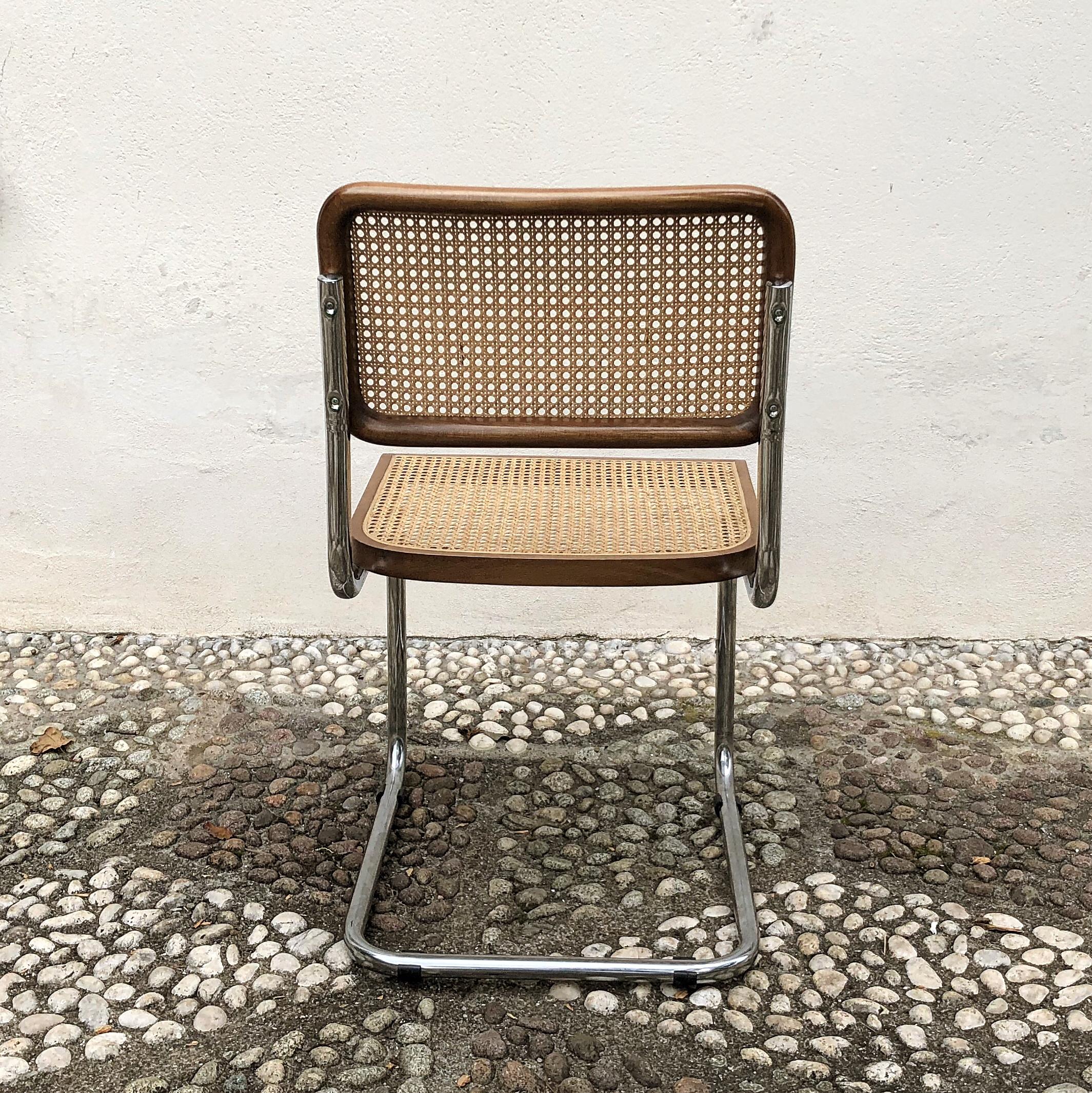 Marcel Breuer Bauhaus Wien Straw B32 Cesca Dining Room Chairs, 1970s, Set of 6 For Sale 12