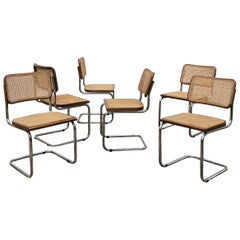 Marcel Breuer Bauhaus Wien Straw B32 Cesca Dining Room Chairs, 1970s, Set of 6