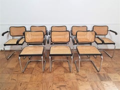Marcel Breuer Black Cesca Armchairs Set of 8