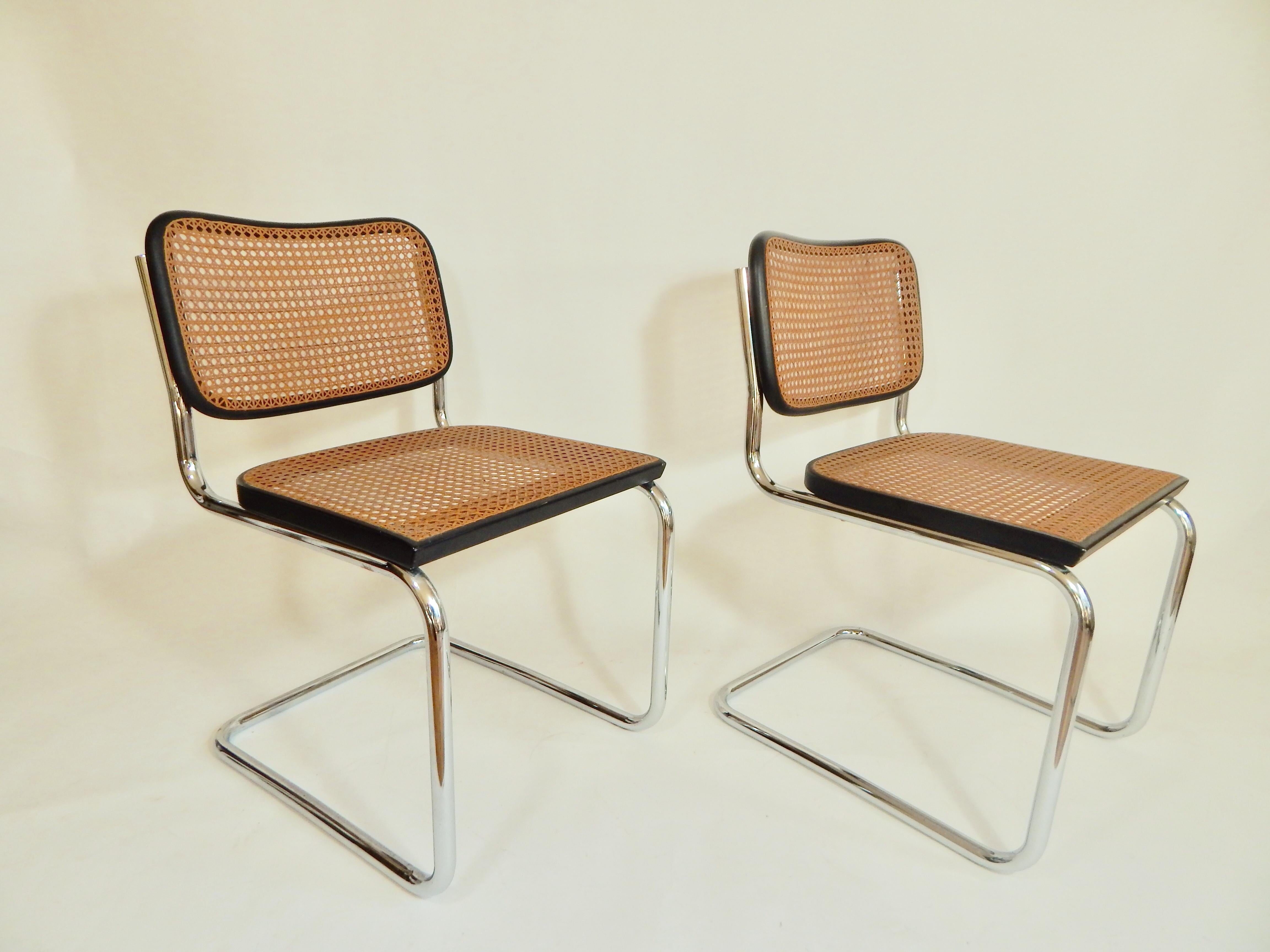 Marcel Breuer Black Cesca Chairs Knoll Gavina 5