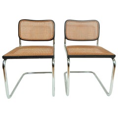 Marcel Breuer Black Cesca Chairs Knoll Gavina