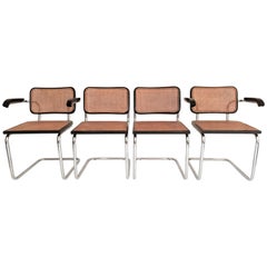 Marcel Breuer Black Cesca Chairs Midcentury Set of 4