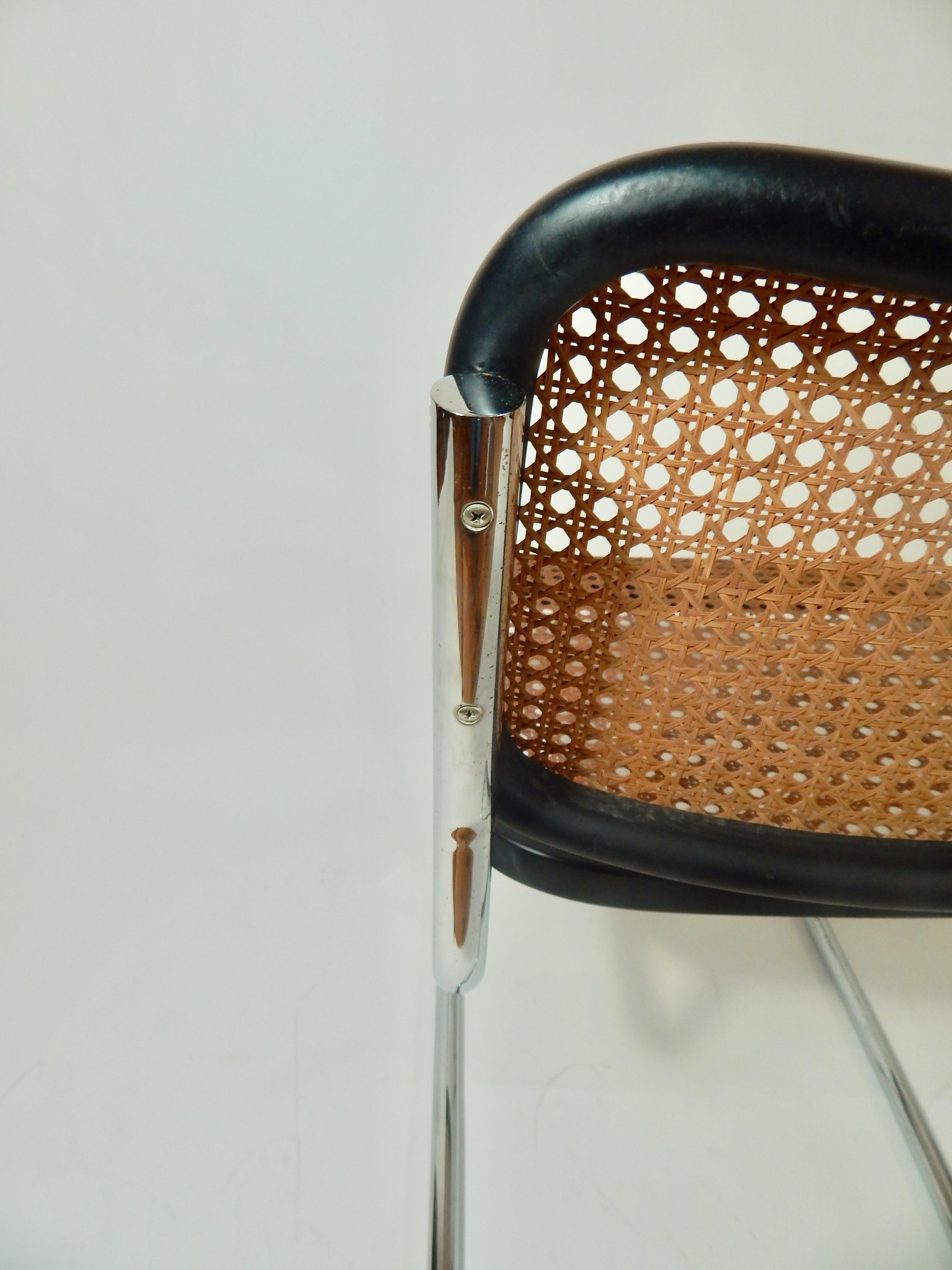 Caning Marcel Breuer Black Cesca Knoll Gavina Hand Caned Cane Chair