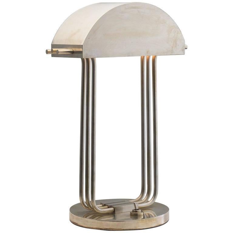 French Marcel Breuer Brass Desk Lamp, circa 1925