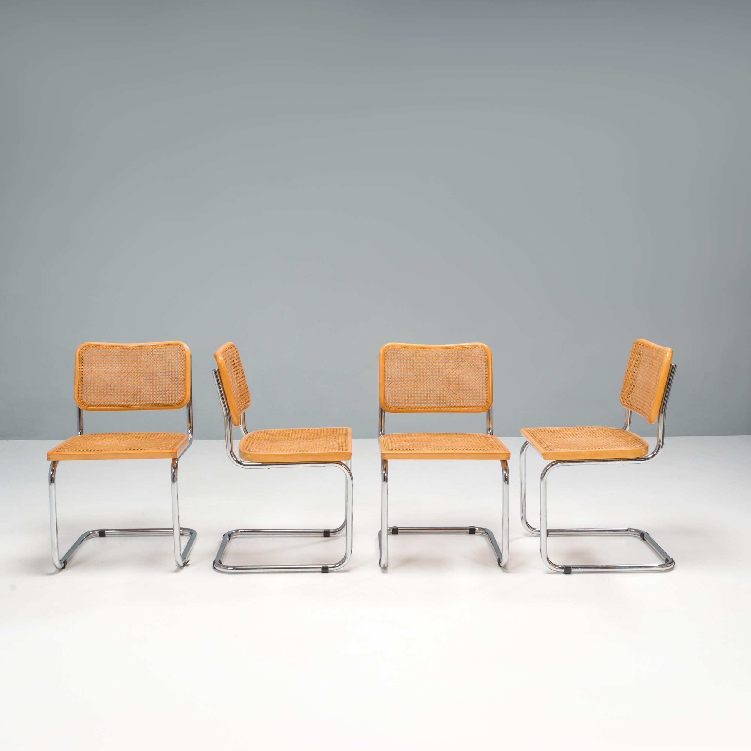 One of the most iconic designs of the 20th century, the Cesca chair was designed by Marcel Breuer in 1928 and has been manufactured by Knoll since the 1960s.

Using the same construction of Breuers 1925 designs, the Wassily Chair and Laccio Table,