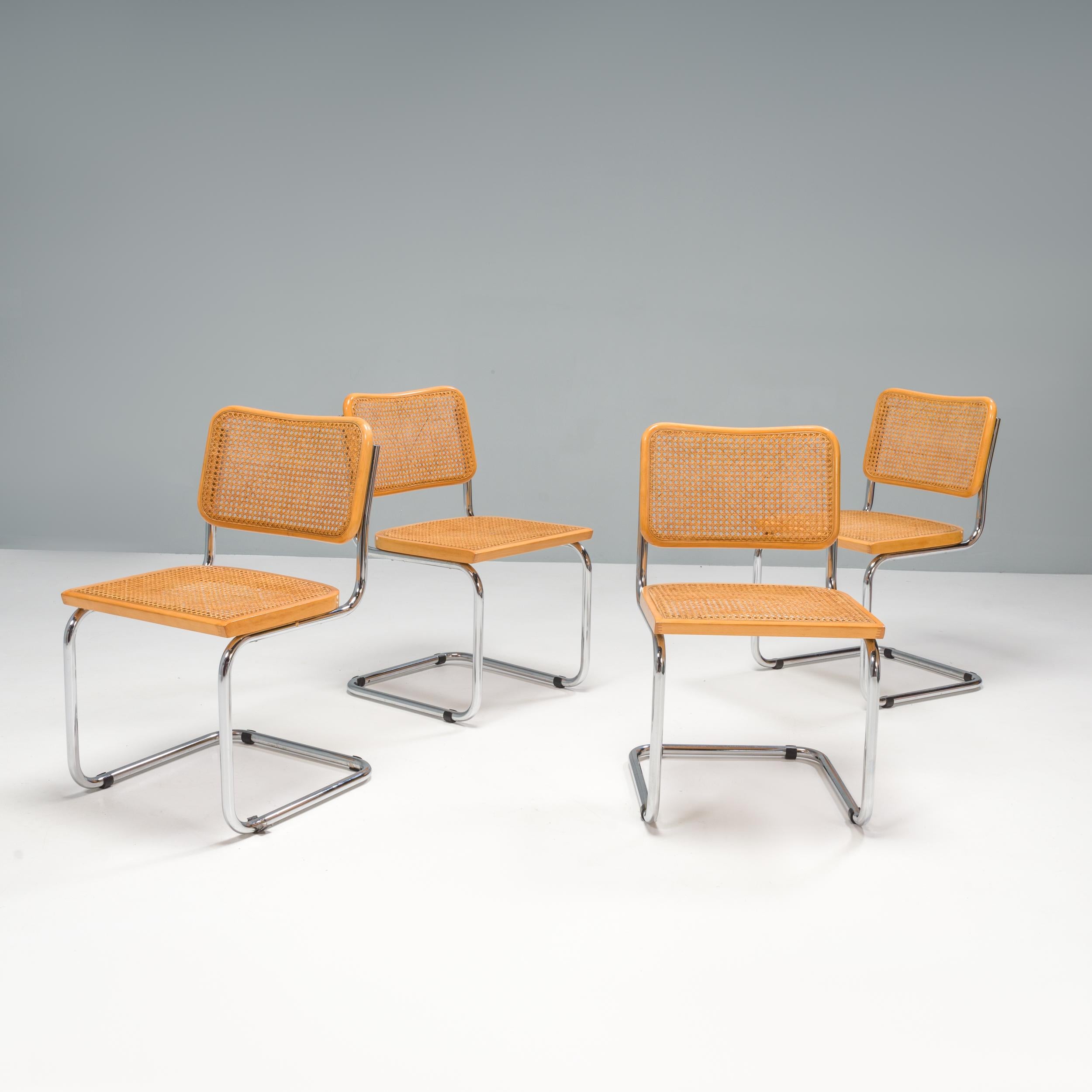 Mid-Century Modern Marcel Breuer by Knoll Cane Cesca Chairs, Set of 4
