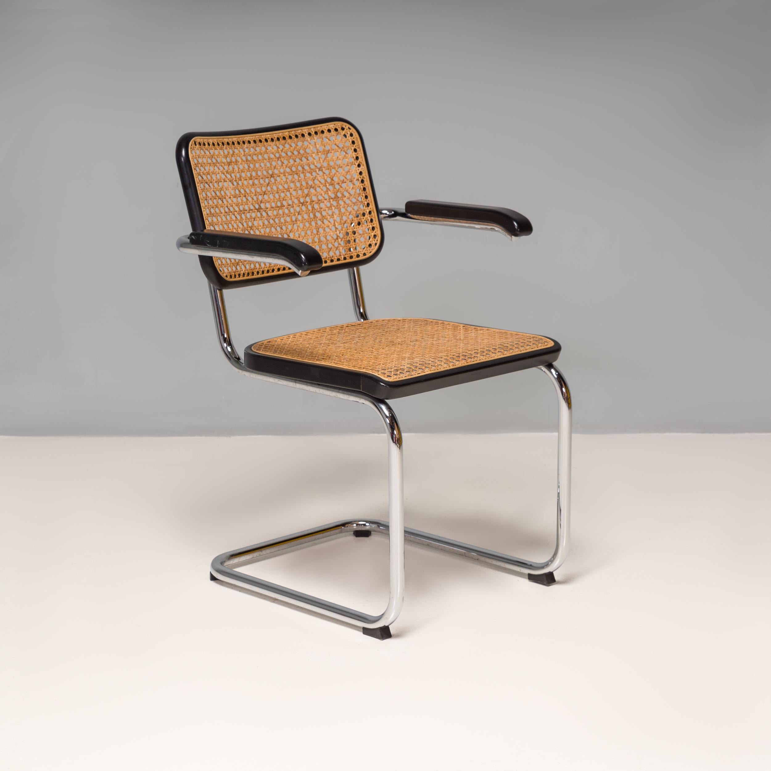Marcel Breuer by Thonet S 32 & S 64 Cane Dining Chairs, Set of 4 In Good Condition In London, GB