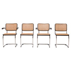 Chaises de salle à manger cannées S 32 & S 64 Marcel Breuer par Thonet, ensemble de 4 pièces