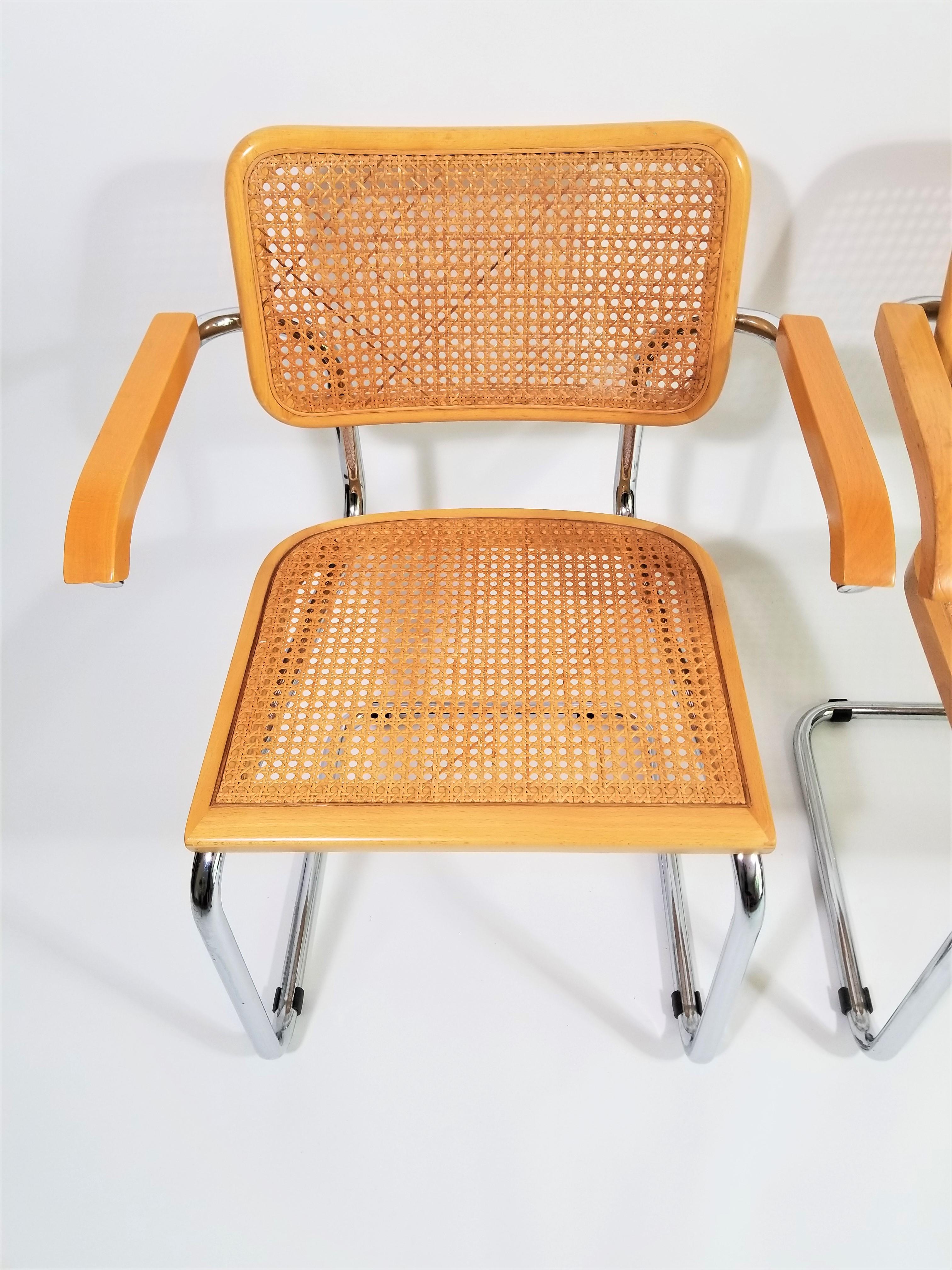 Marcel Breuer Cesca Armchairs Midcentury In Excellent Condition In New York, NY