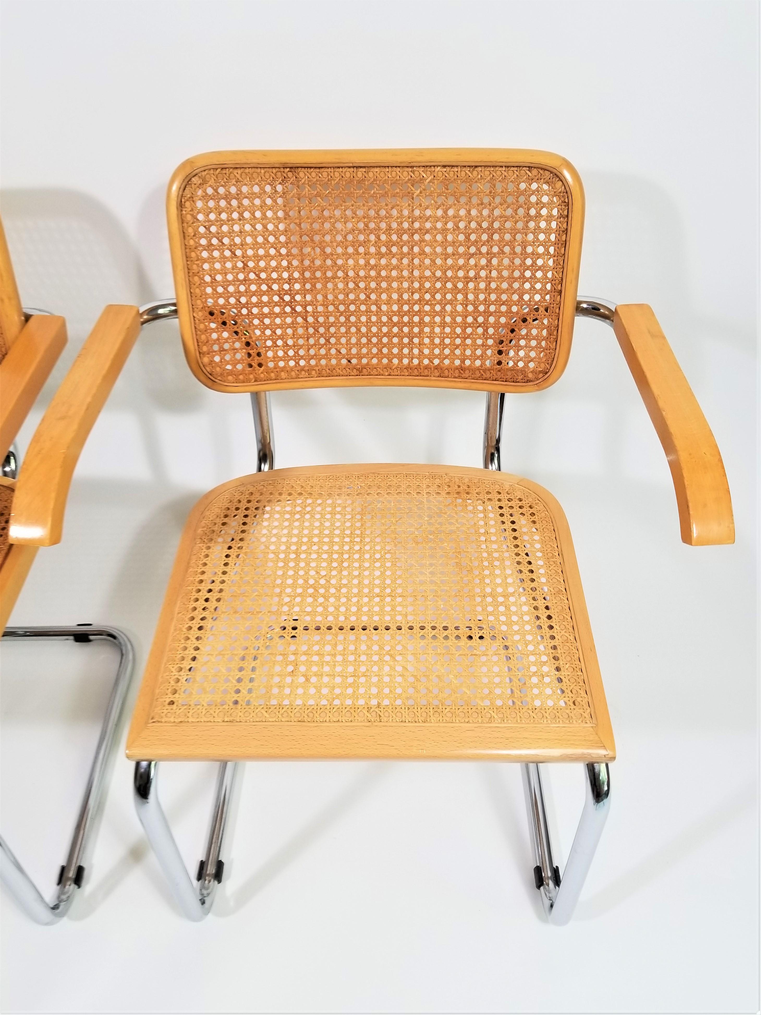 20th Century Marcel Breuer Cesca Armchairs Midcentury, 1970s