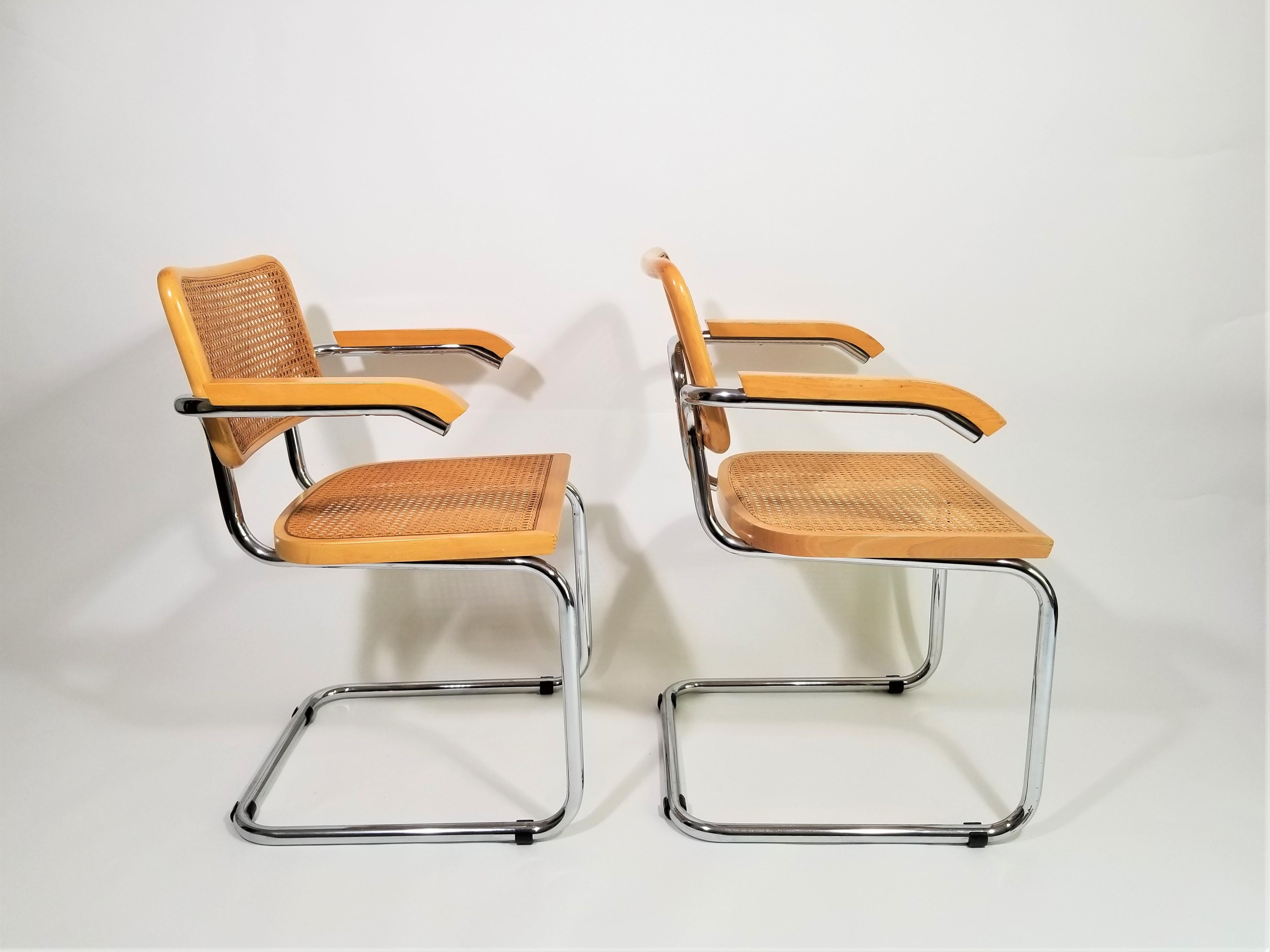 Marcel Breuer Cesca Armchairs Midcentury, 1970s 1