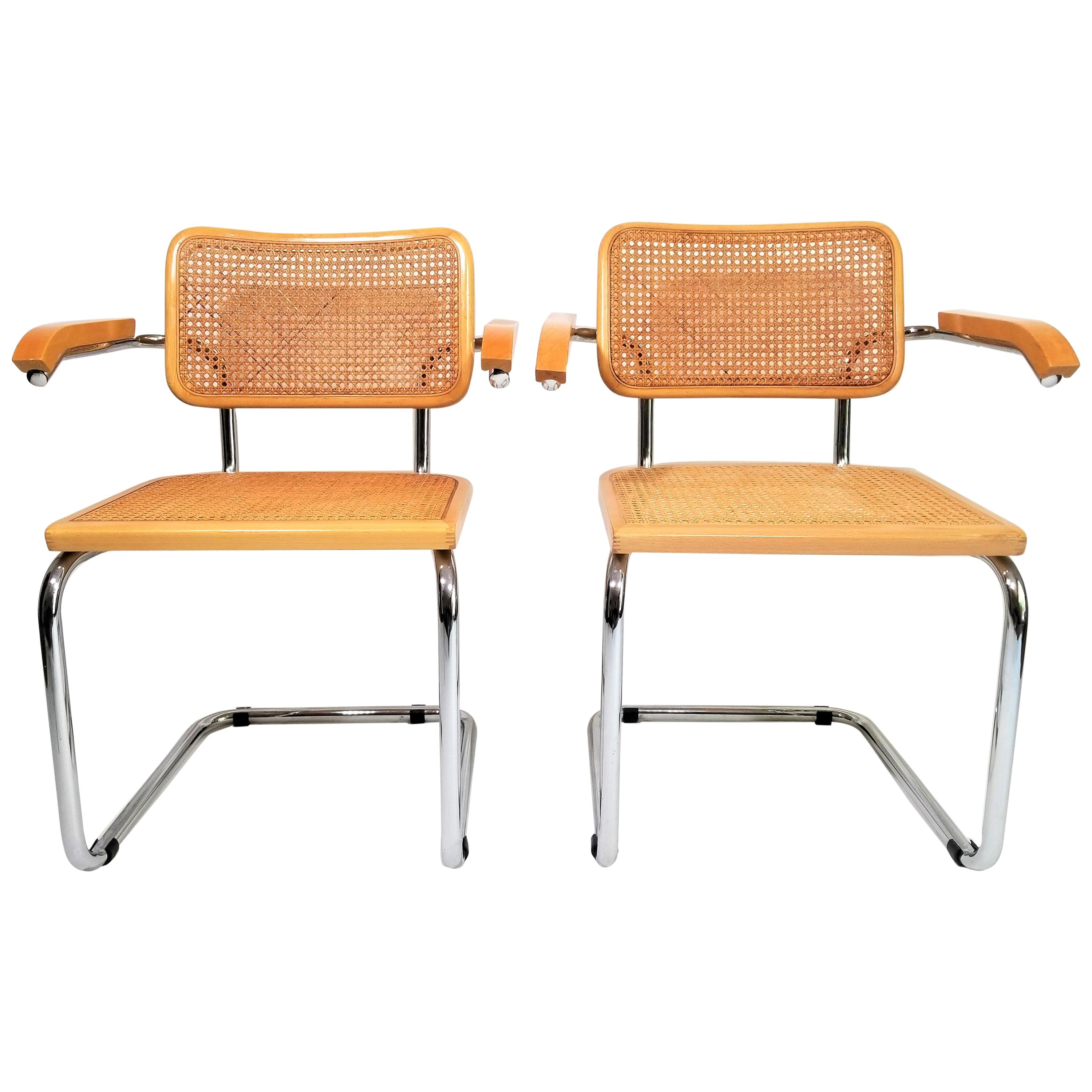 Marcel Breuer Cesca Armchairs Midcentury