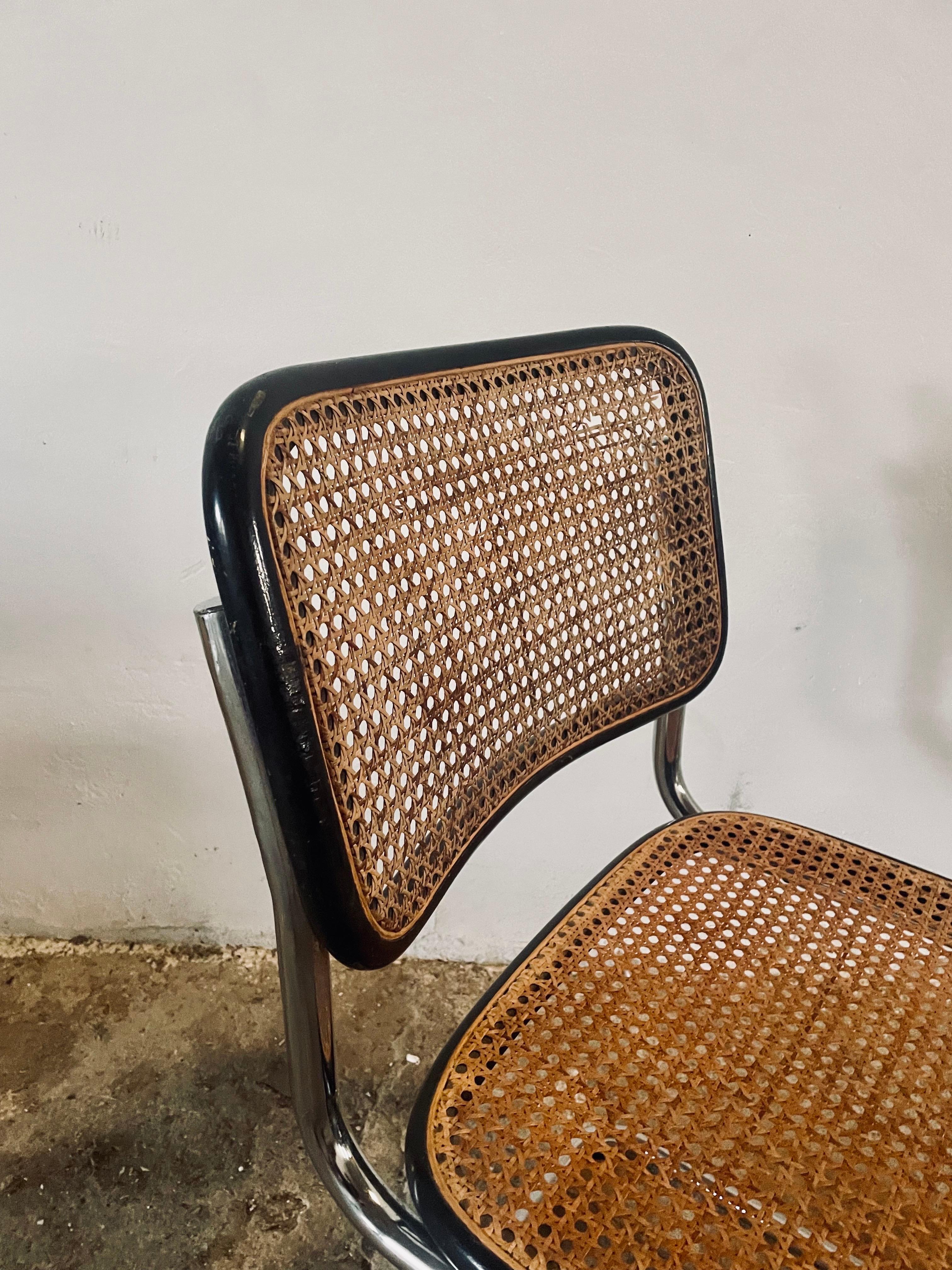 Marcel Breuer Cesca B32 Chairs, Set of Vintage Bauhaus Classics (1960s-70s) For Sale 1
