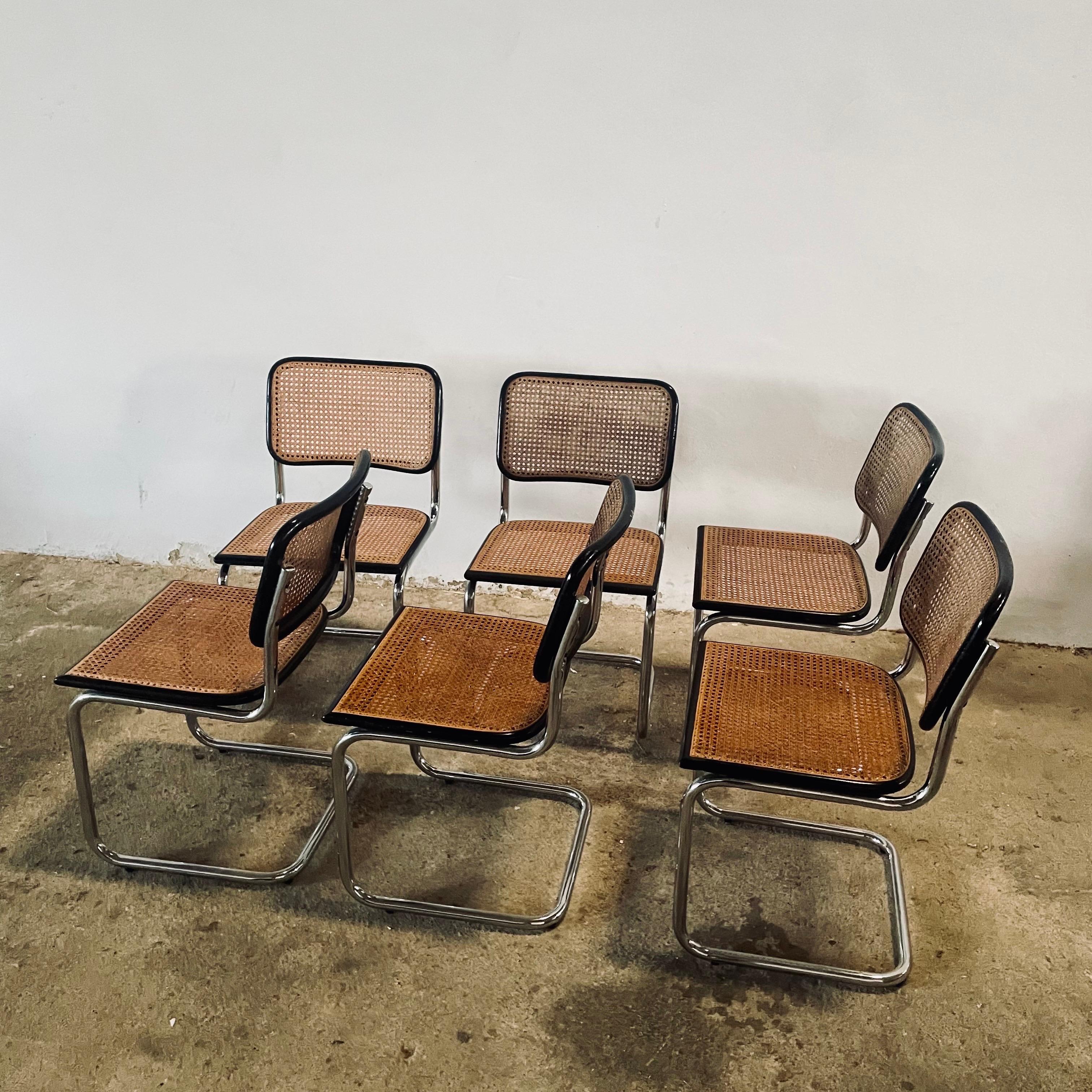 Marcel Breuer Cesca B32 Chairs, Set of Vintage Bauhaus Classics (1960s-70s) For Sale 3
