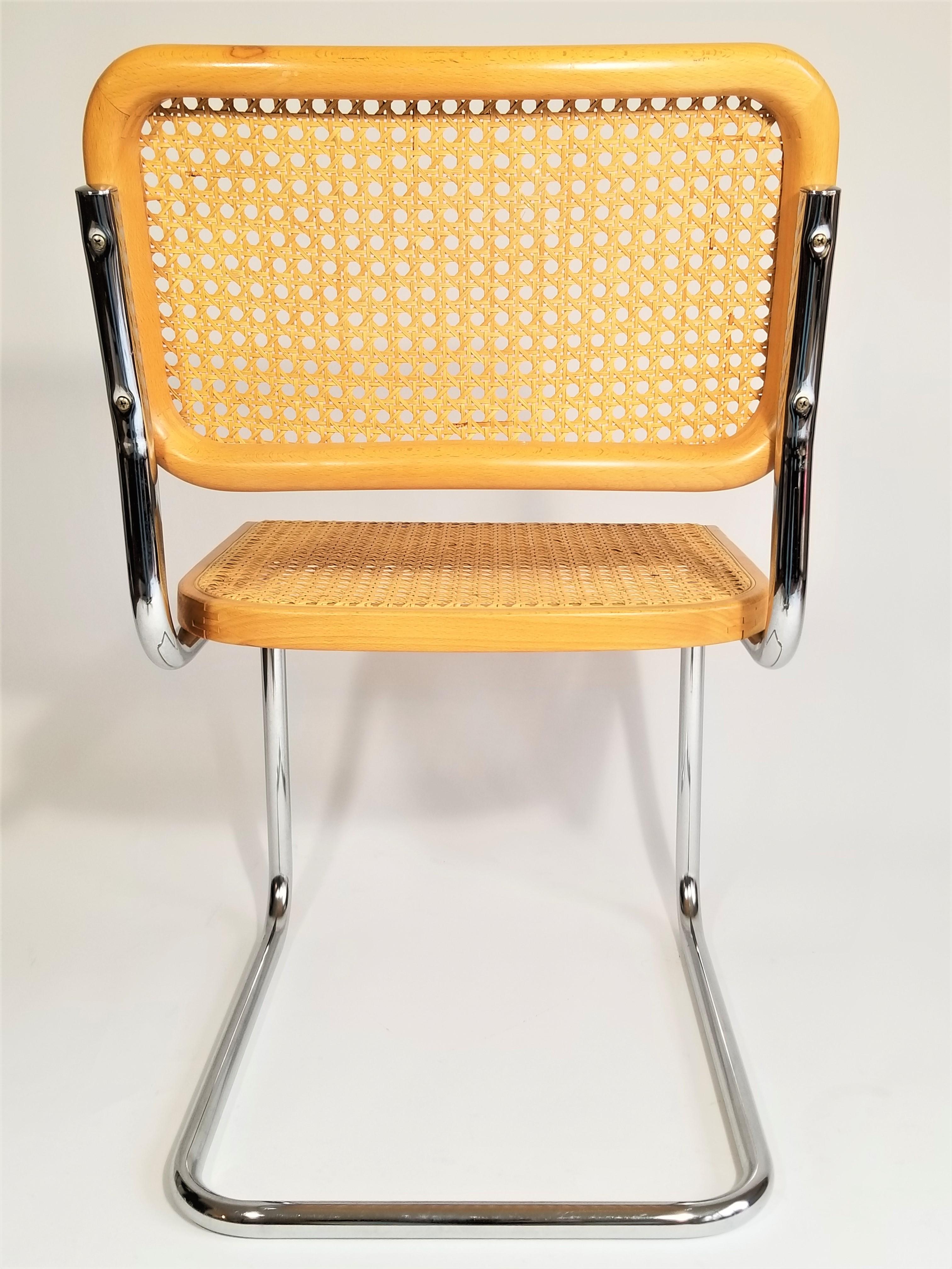 20th Century Marcel Breuer Cesca B32 Thonet GMF Authentic Early Production Side Chair