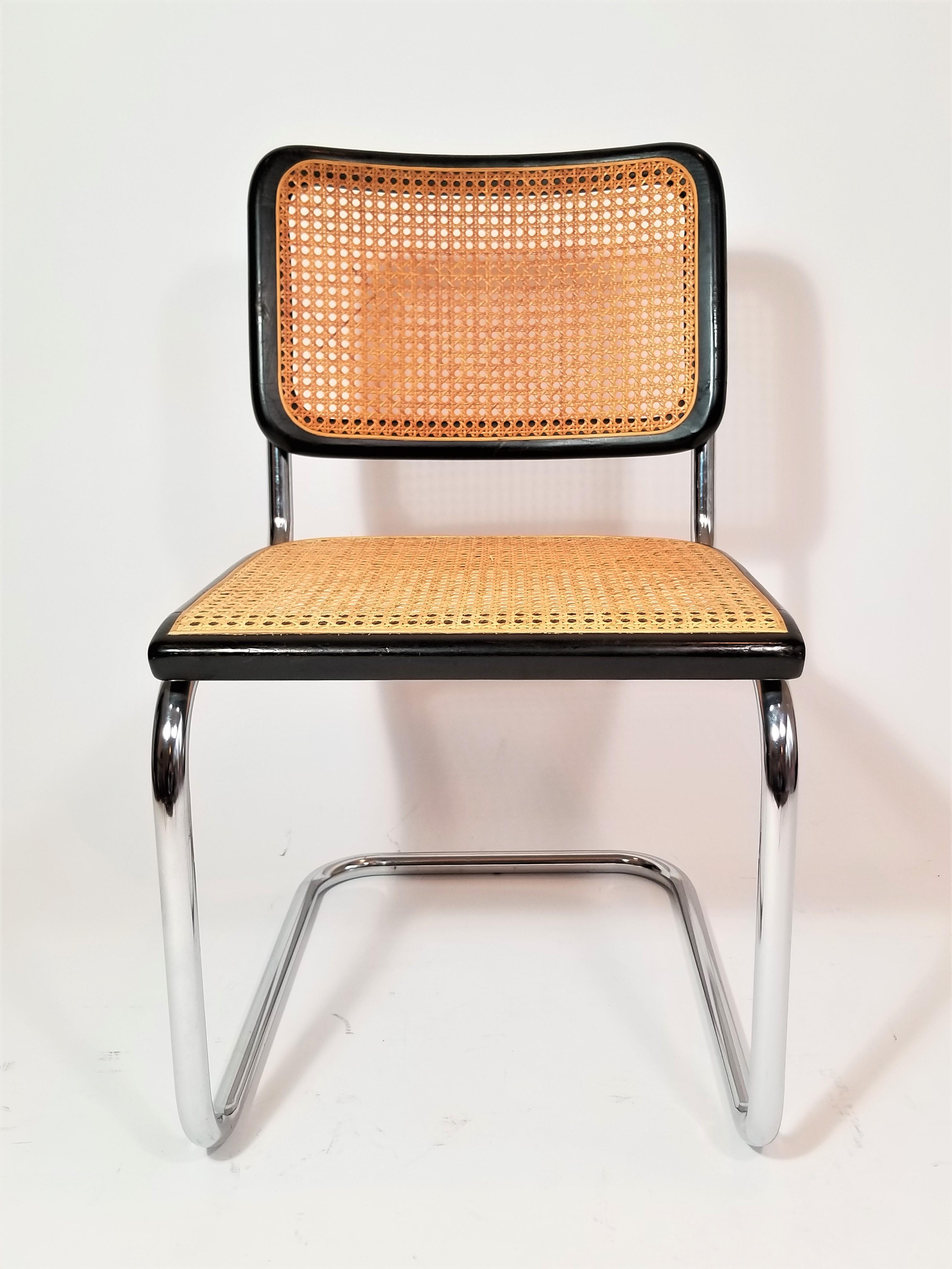 Marcel Breuer Cesca Black Side Chairs Midcentury Set of 6  5