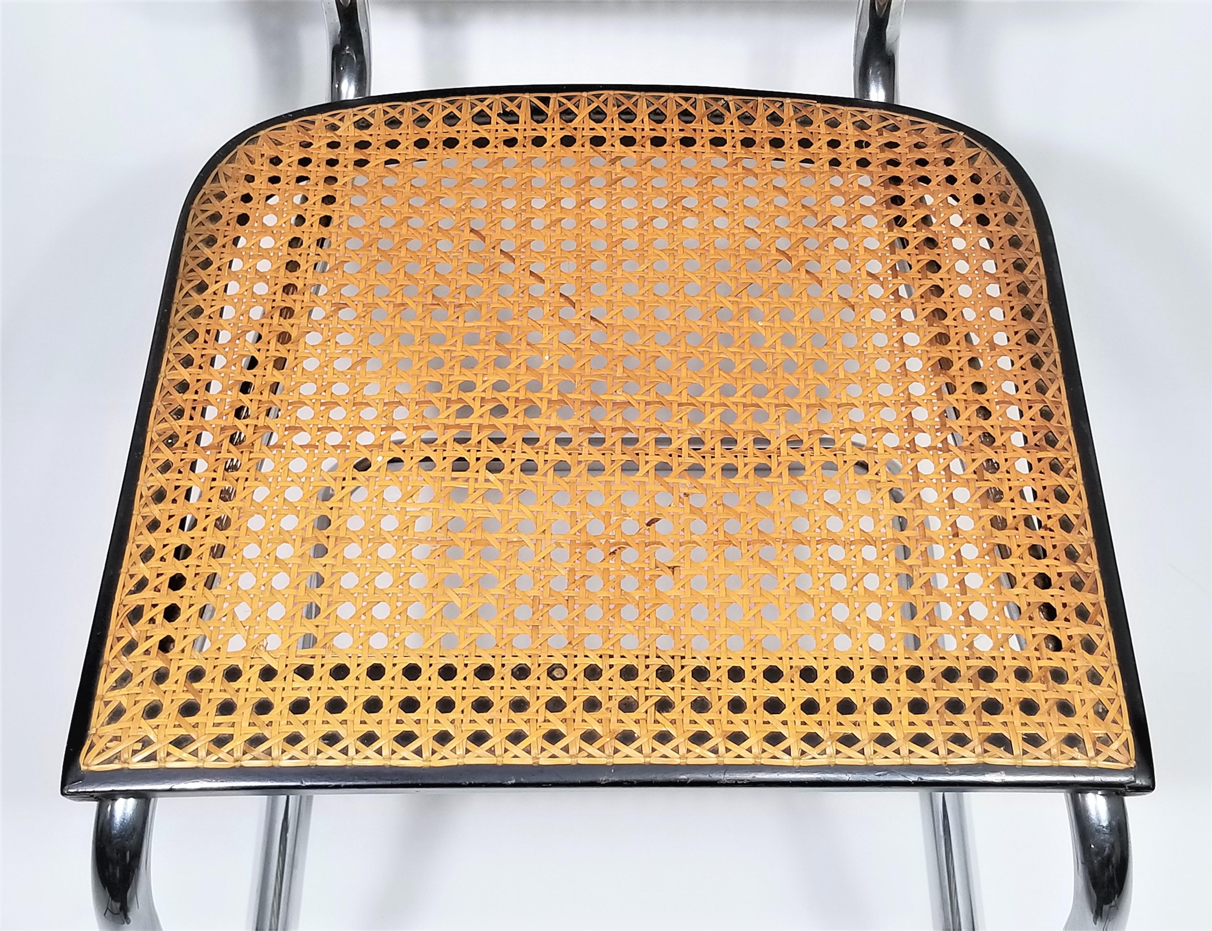 20th Century Marcel Breuer Cesca Black Armchair by Stendig Midcentury 1960s Hand Caned