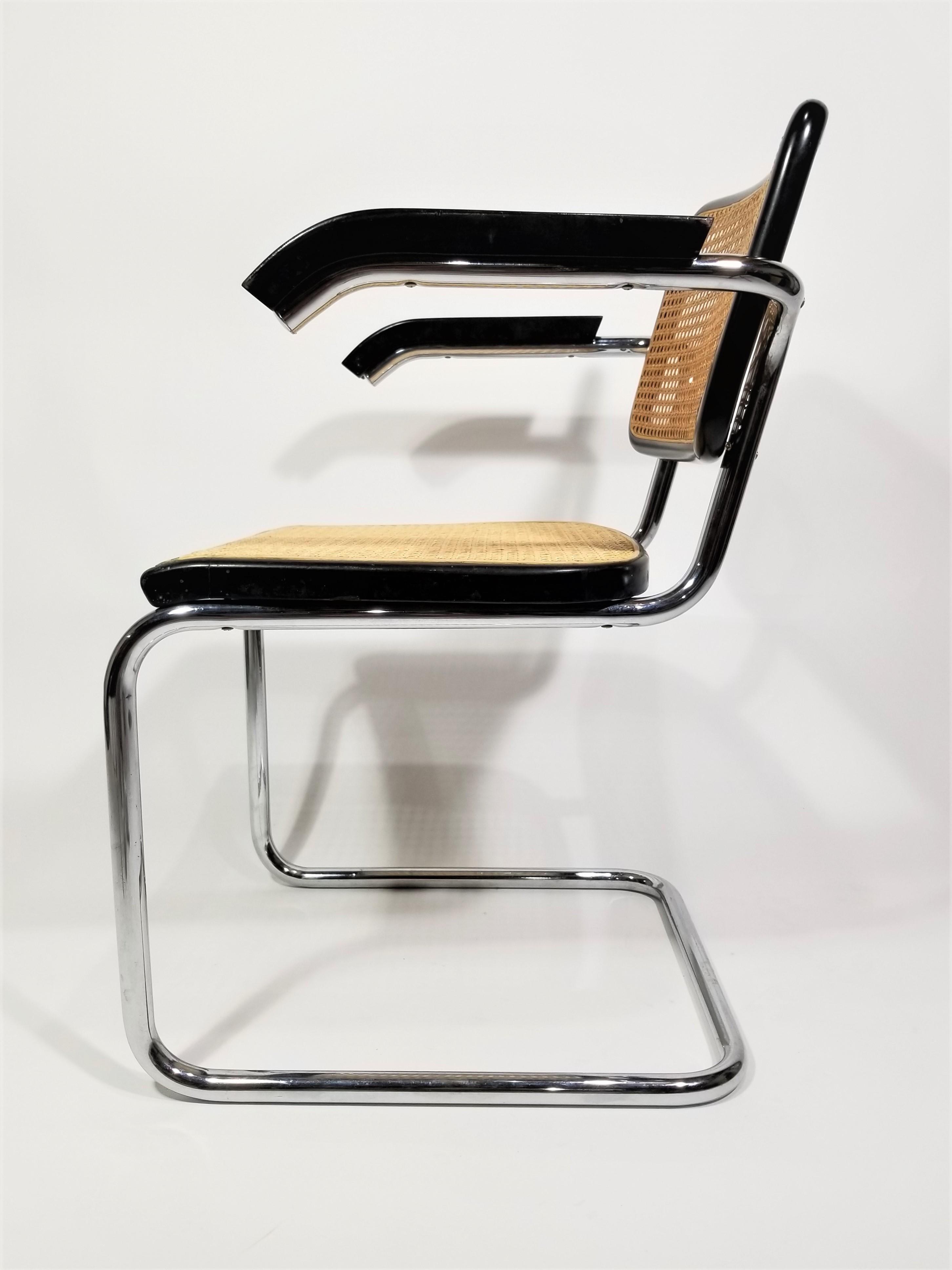 Marcel Breuer Cesca Black Armchair Mid Century, 1960s For Sale 2