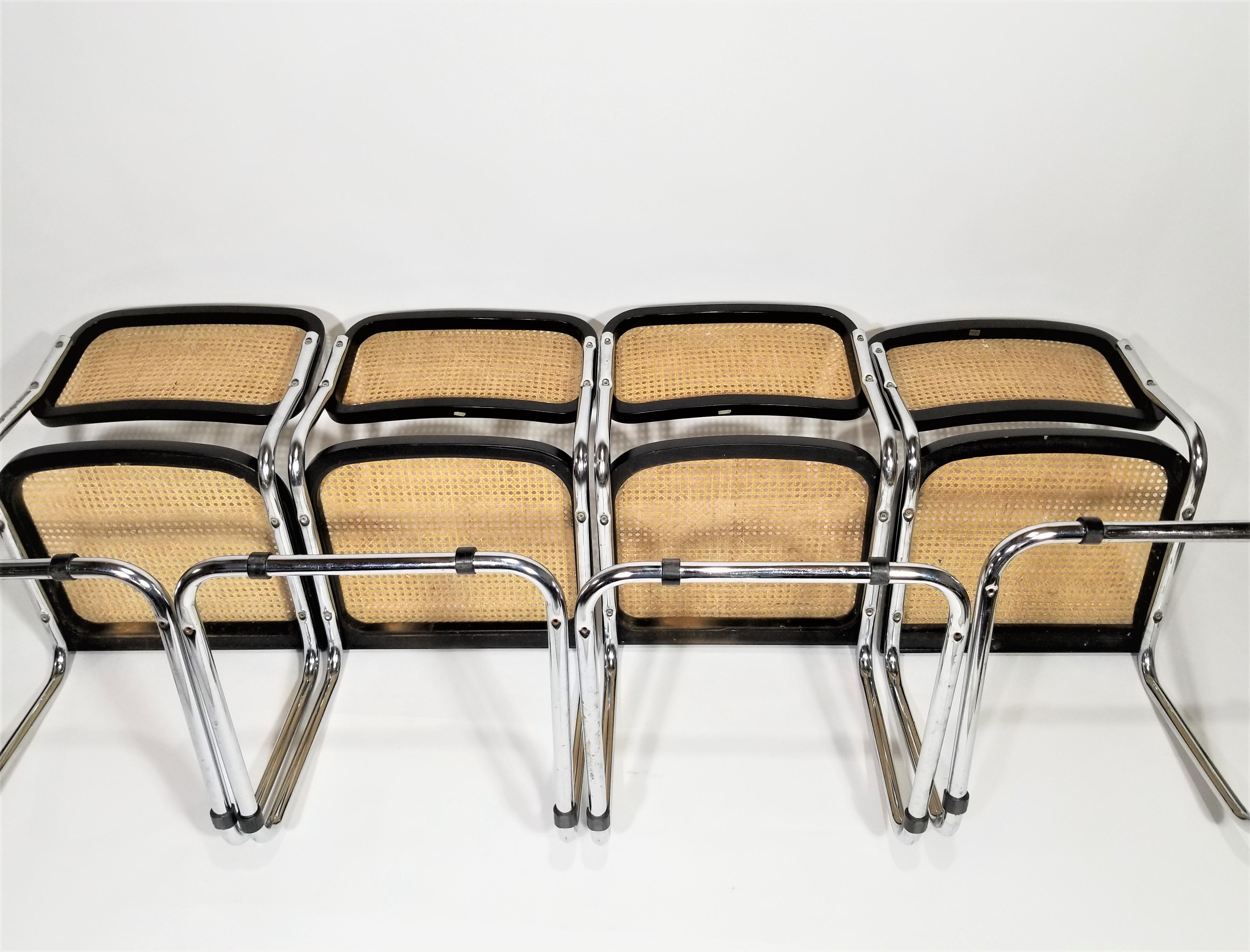 Marcel Breuer Cesca Black Side Chairs 1960s Mid Century 4