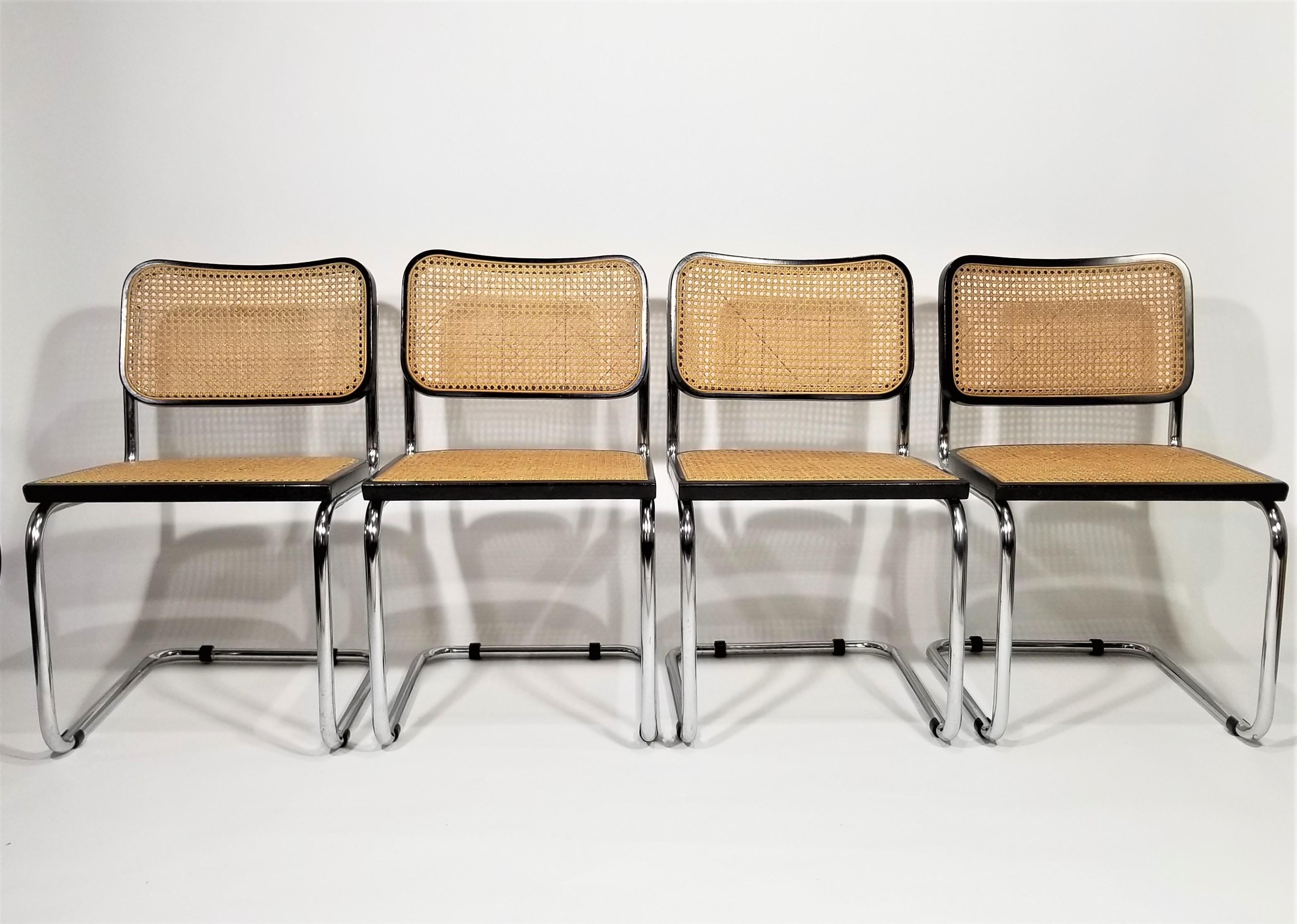 Marcel Breuer Cesca Black Side Chairs 1960s Mid Century 12