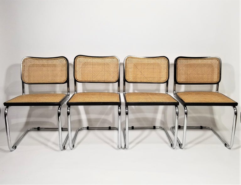 Marcel Breuer Cesca Black Side Chairs 1960s Mid Century at 1stDibs