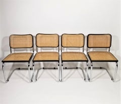 Marcel Breuer Cesca Black Side Chairs 1960s Mid Century Set of 4