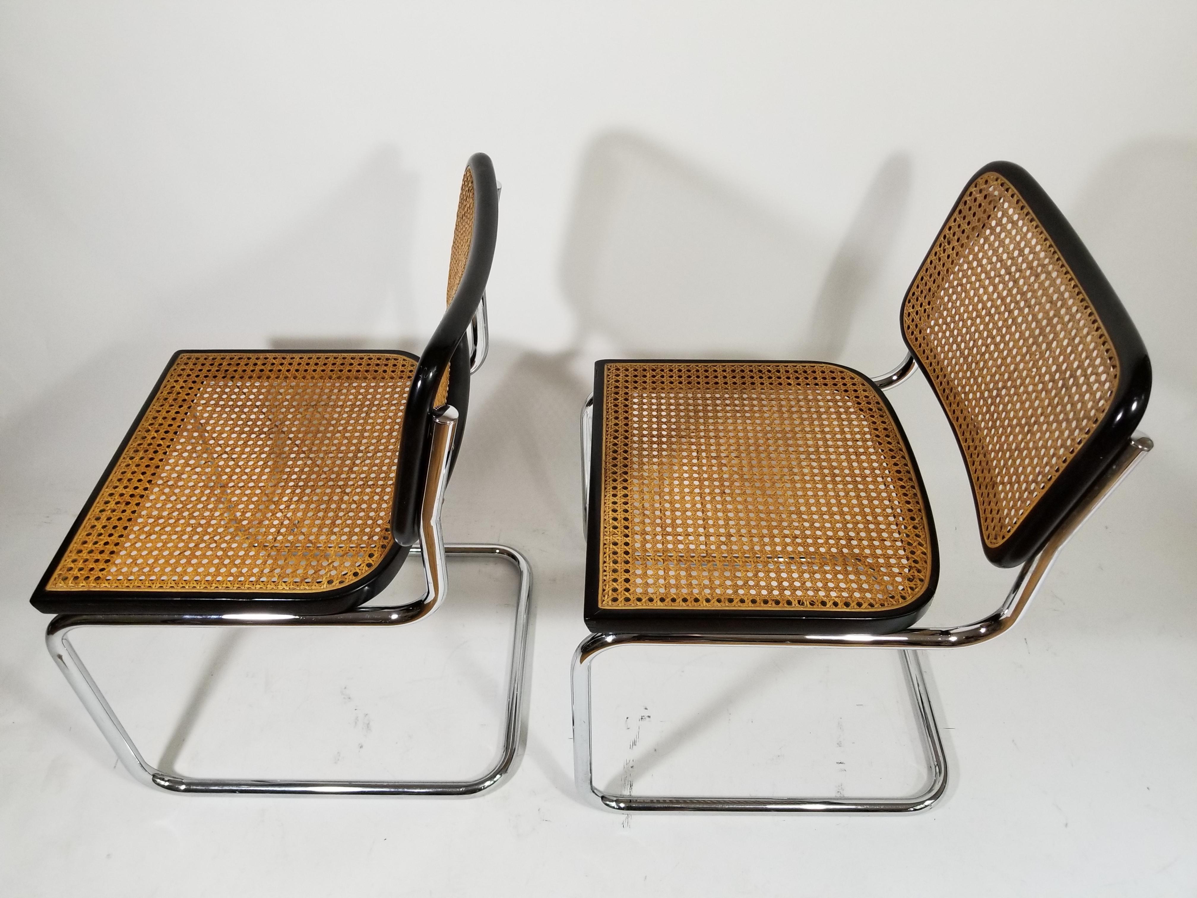 Marcel Breuer Cesca Black Side Chairs Midcentury 4
