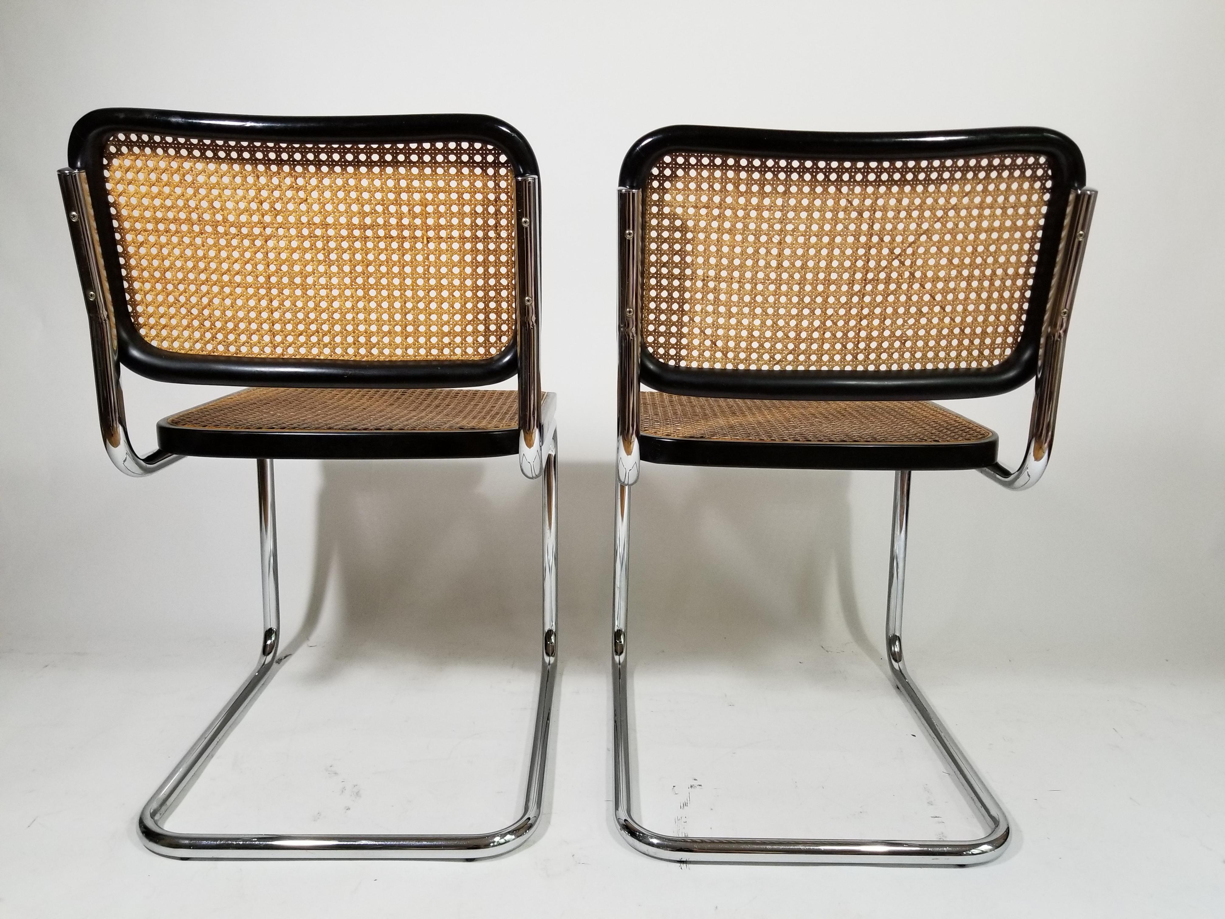 Marcel Breuer Cesca Black Side Chairs Midcentury 5