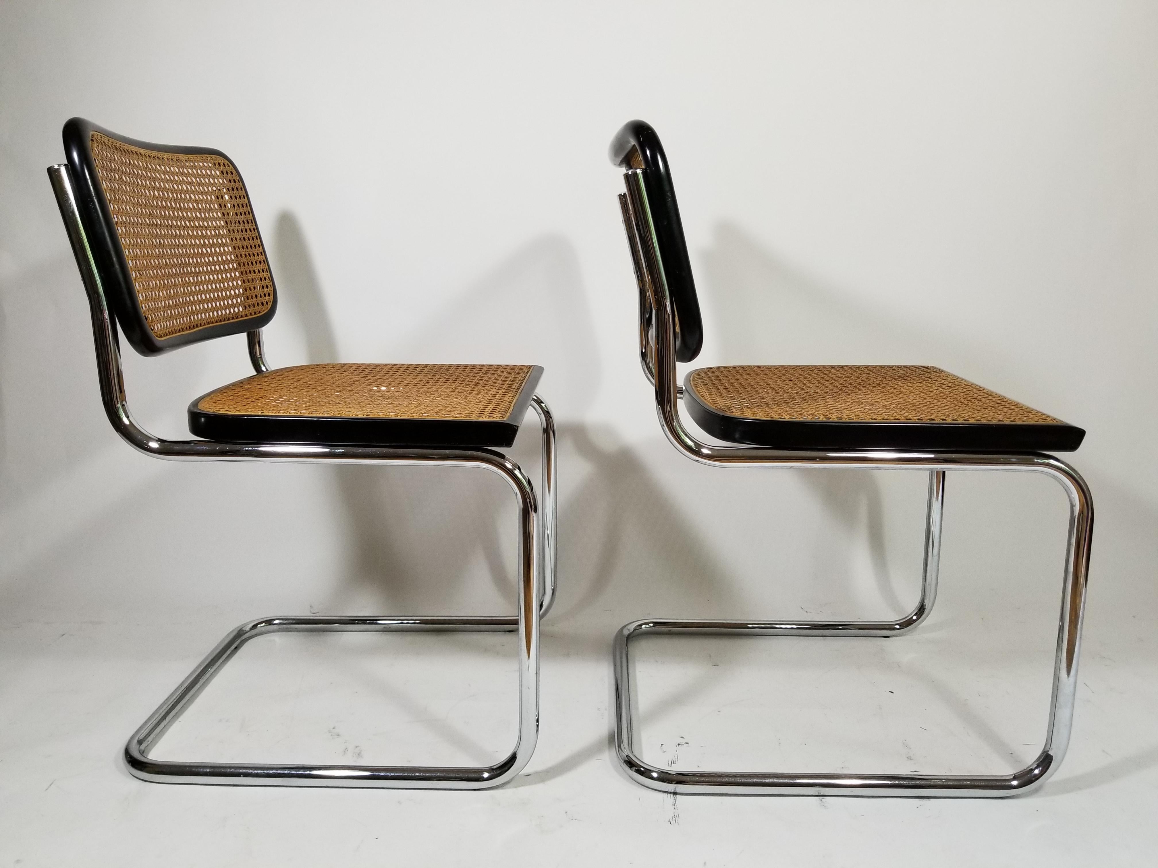 Marcel Breuer Cesca Black Side Chairs Midcentury 9
