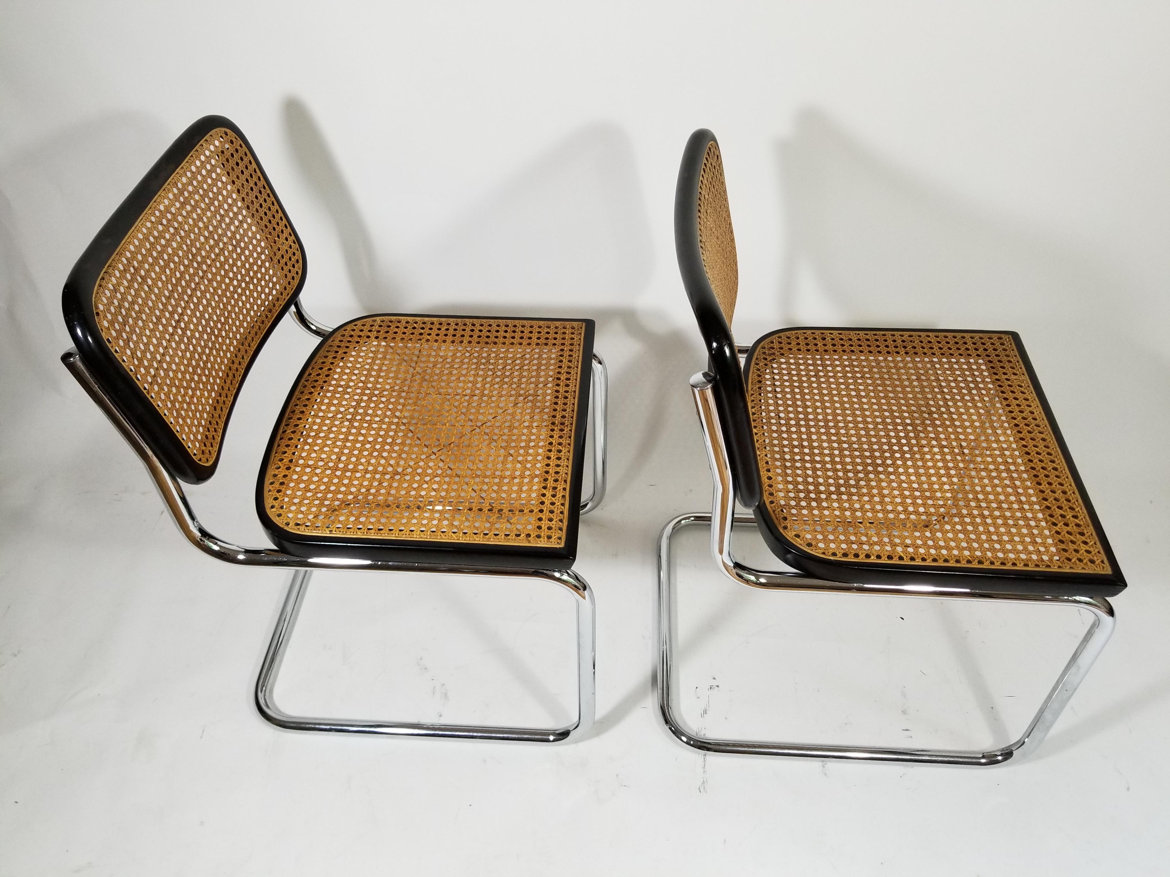Marcel Breuer Cesca Black Side Chairs Midcentury 10