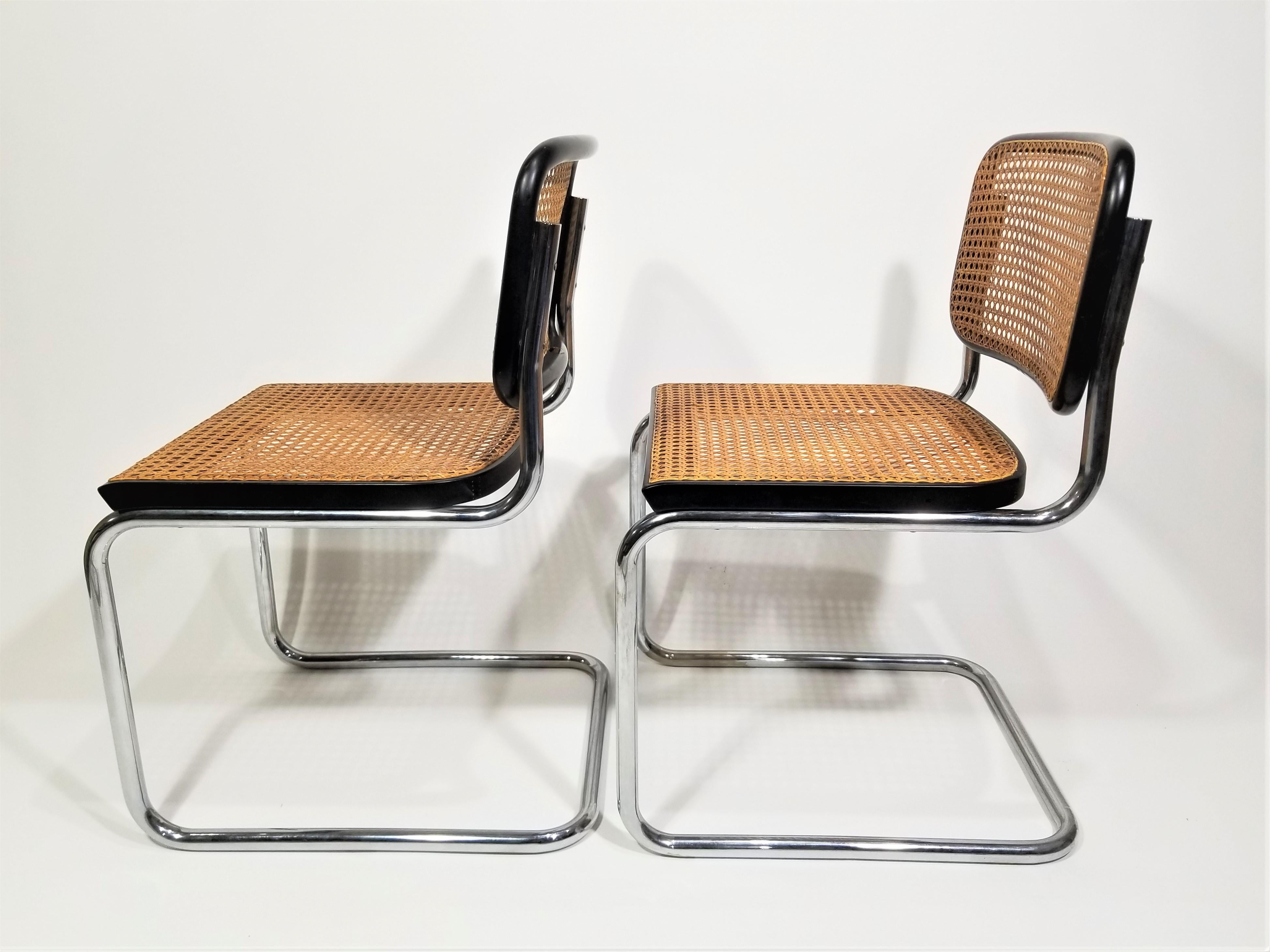 Cane Marcel Breuer Cesca Chairs by Stendig Mid Century 1960s