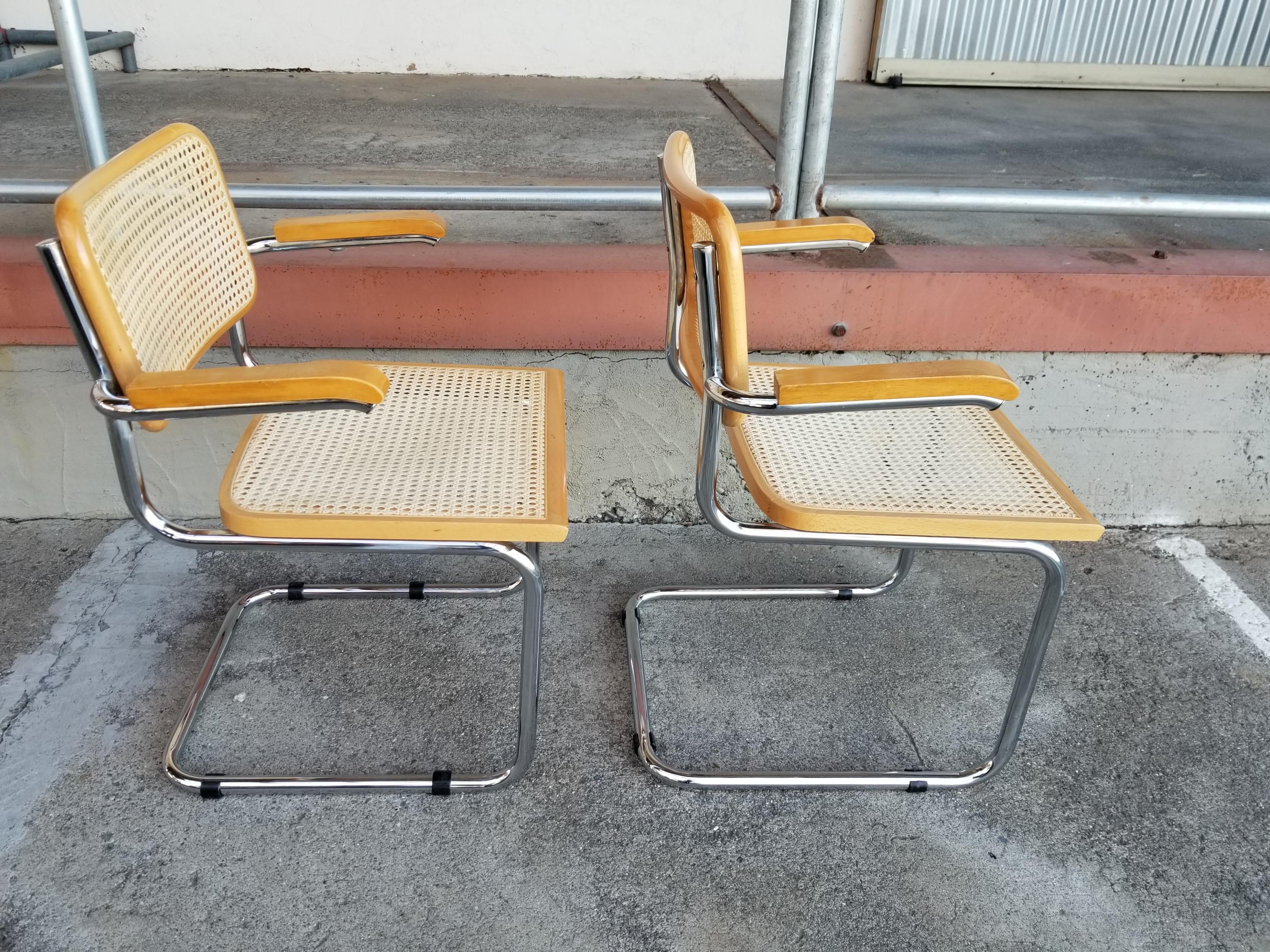 Italian Marcel Breuer Cesca Chair, a Pair