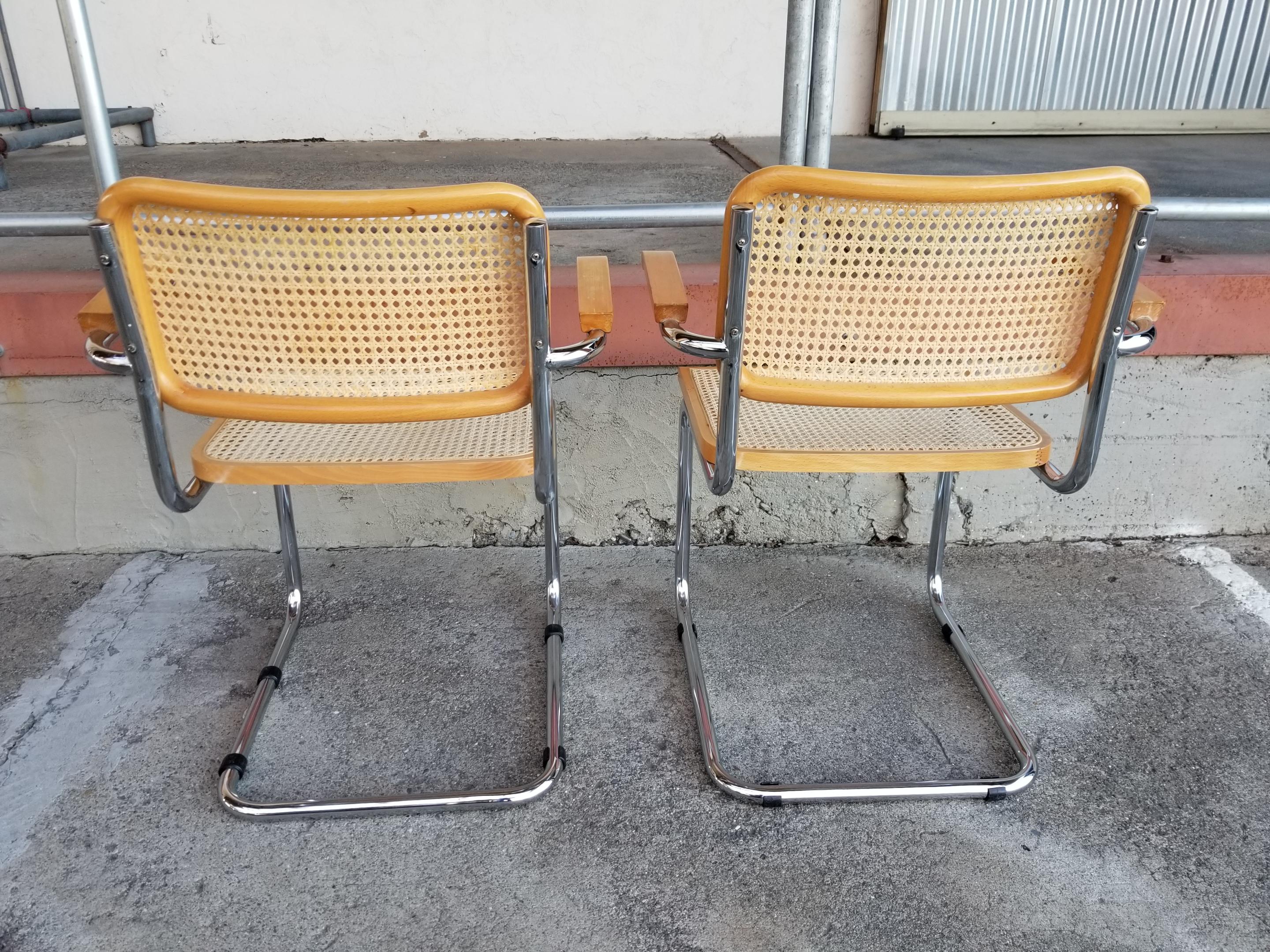 Marcel Breuer Cesca Chair, a Pair In Good Condition In Fulton, CA