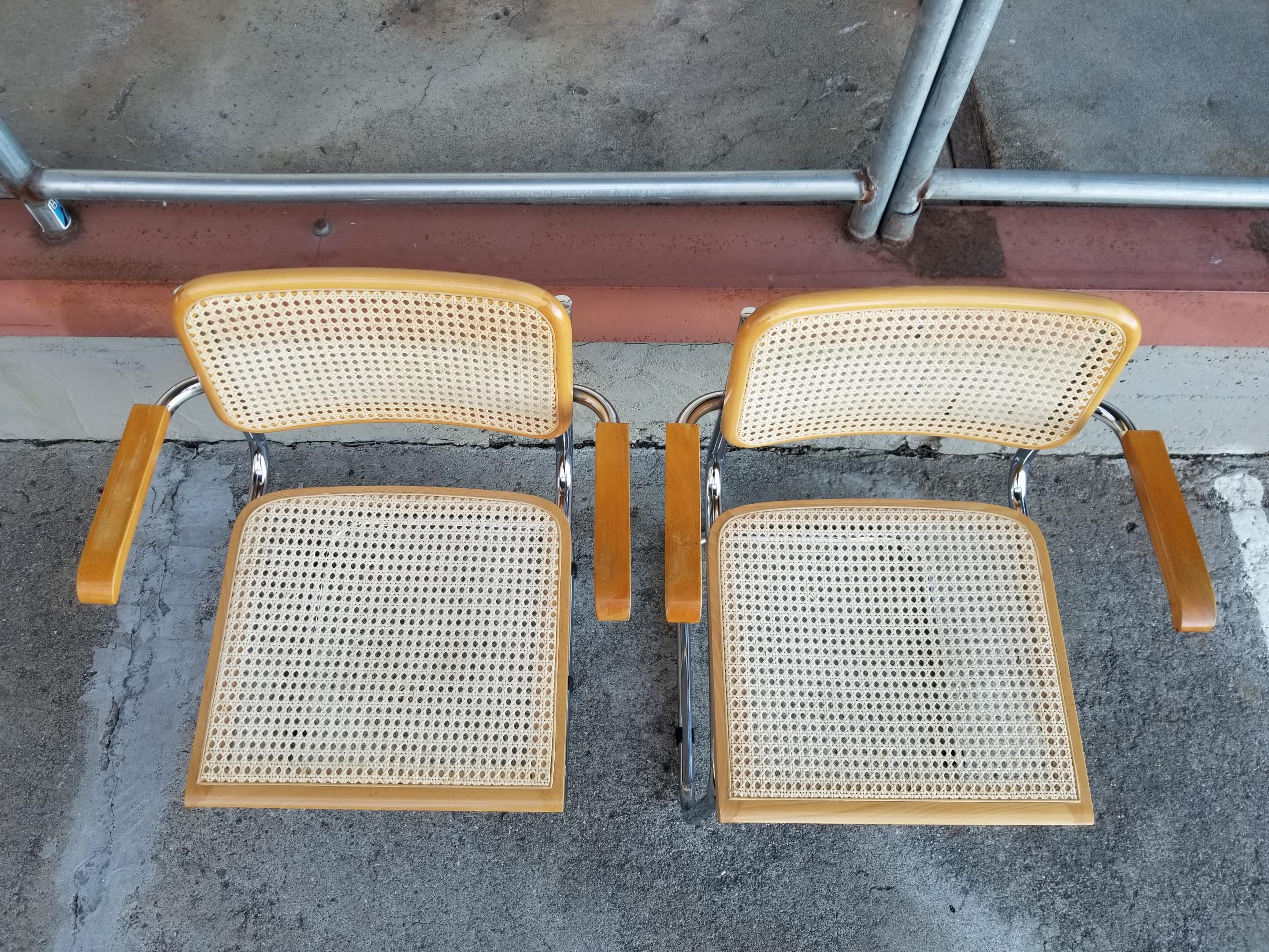 Cane Marcel Breuer Cesca Chair, a Pair