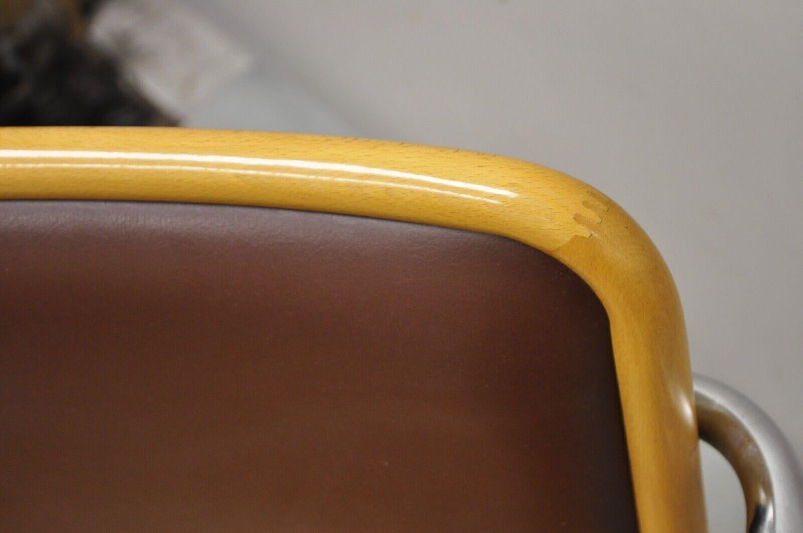 Marcel Breuer Cesca Chair Cantilever Chrome Frame Wood Seat, a Pair For Sale 2