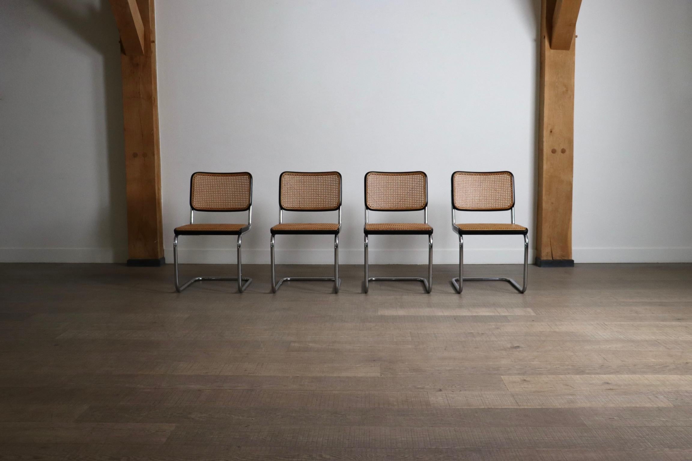 Marcel Breuer Cesca chairs for thonet 1970s set of 4 In Good Condition In ABCOUDE, UT